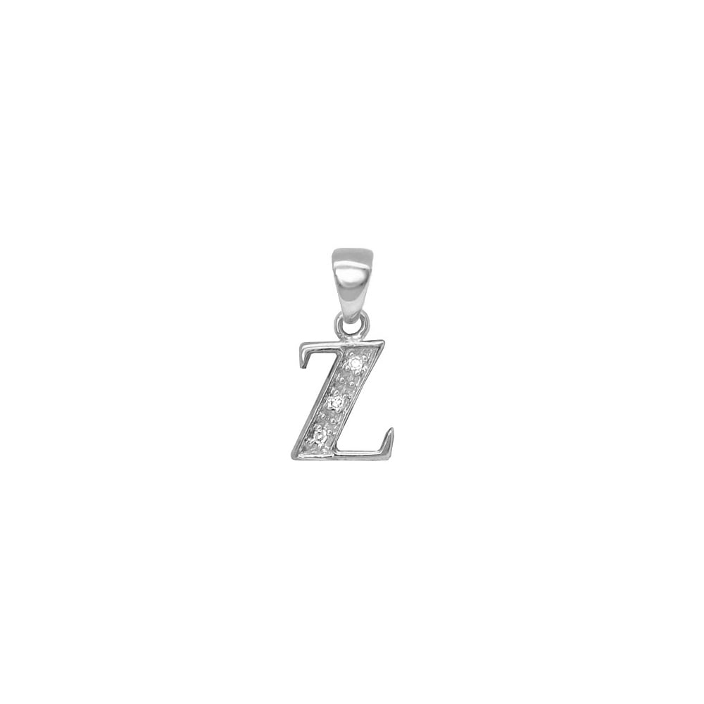9ct White Gold Diamond Initial Pendants