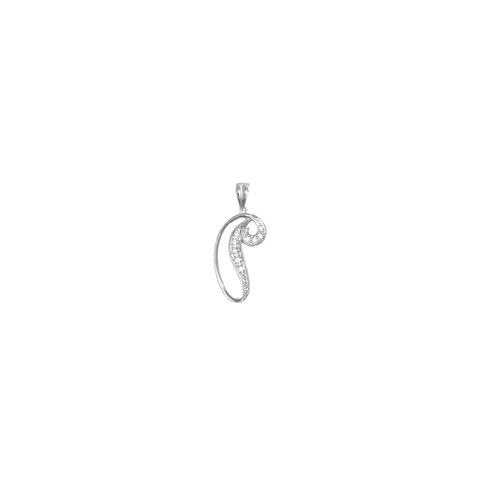 9ct White Gold 5pts Diamond Initial Pendant