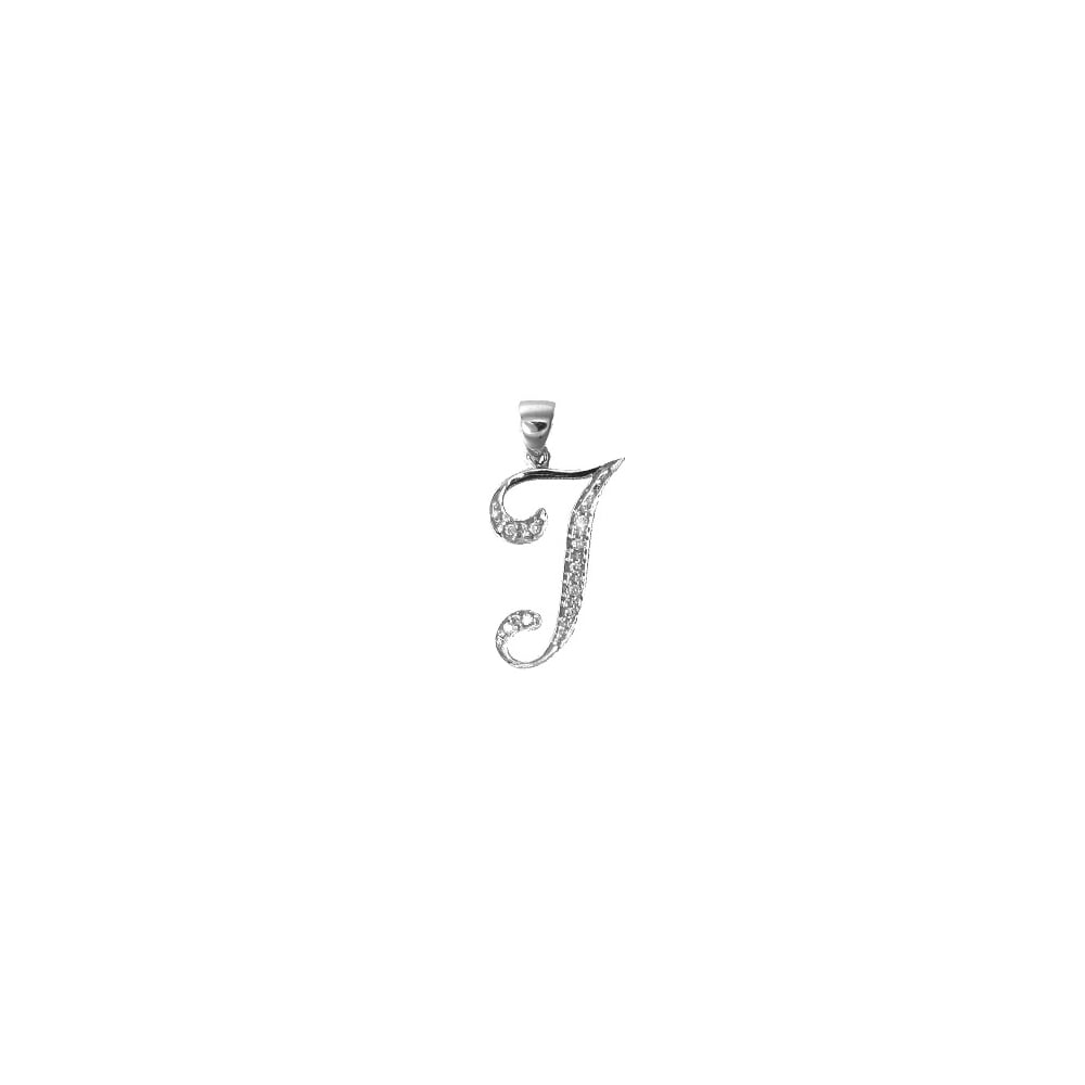 9ct White Gold 5pts Diamond Initial Pendant