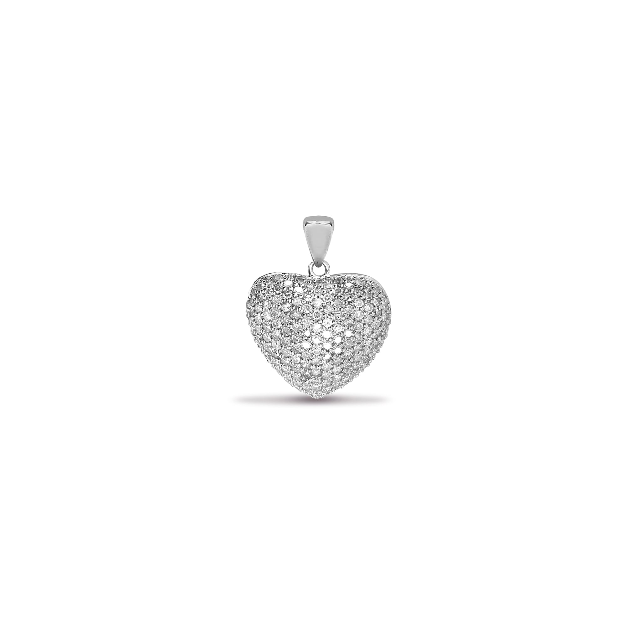 9ct White 1.00ct Diamond Heart Pendant
