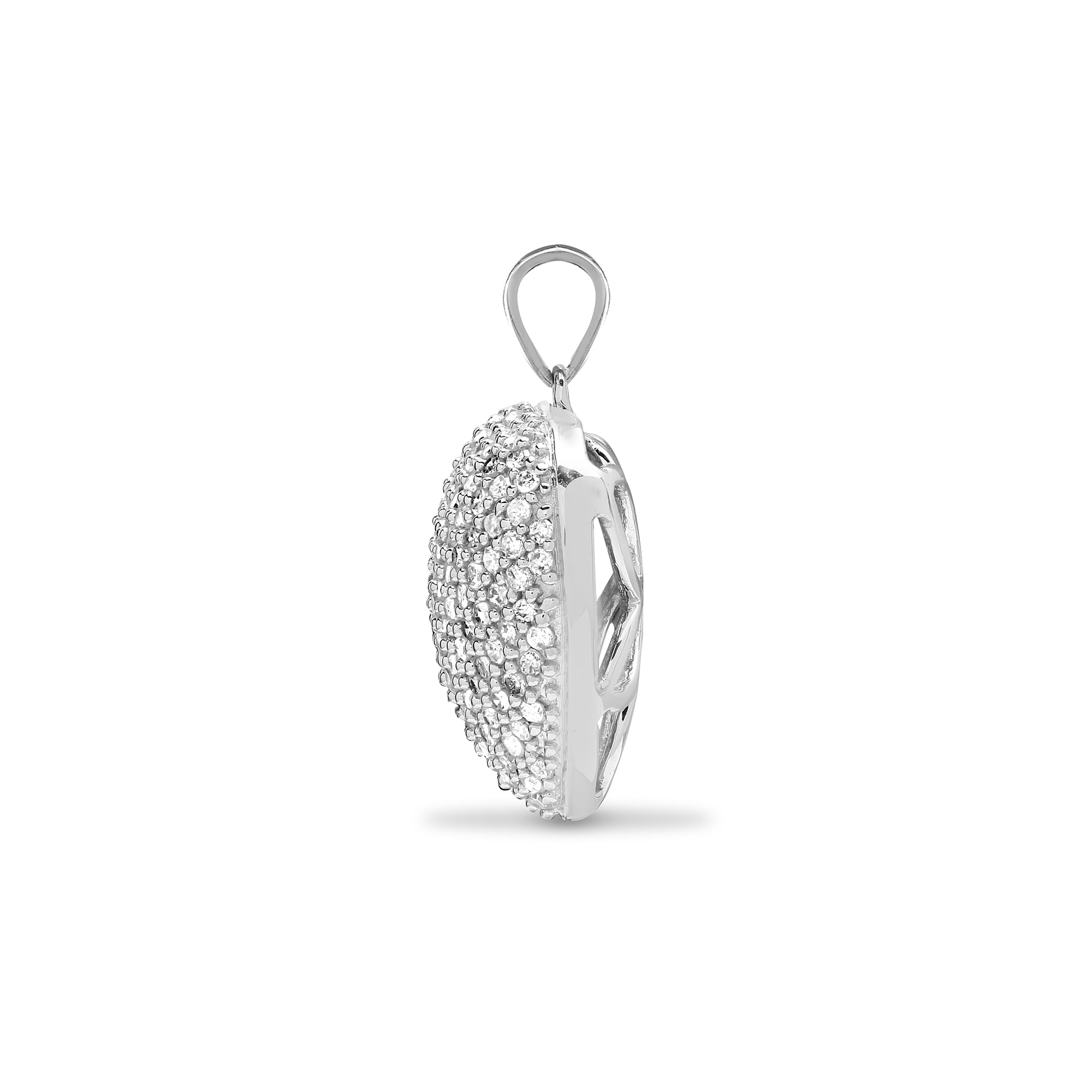 9ct White 1.00ct Diamond Heart Pendant