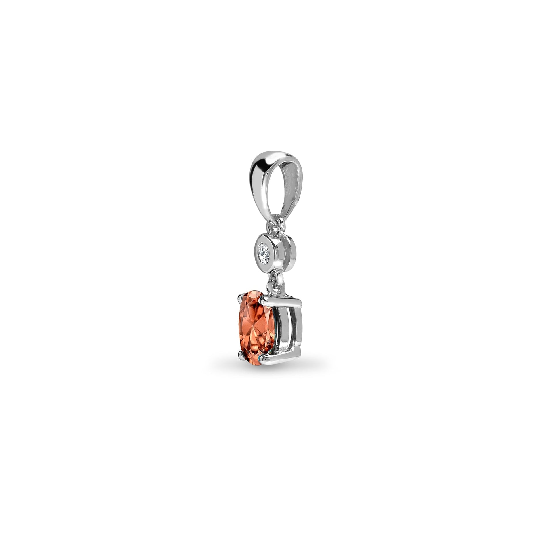 9ct White Dia-4pts Morganite-45pts Drop Pendant