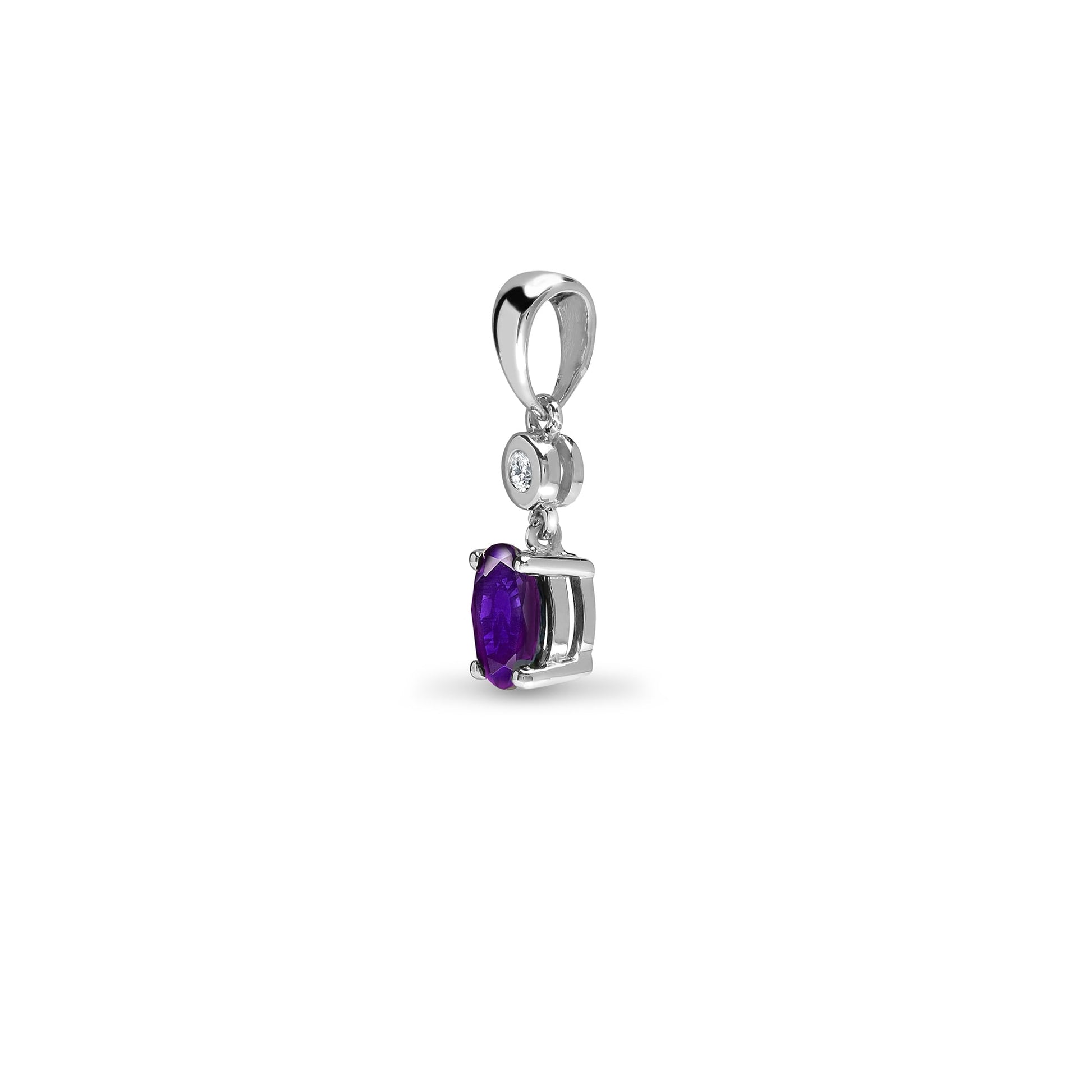 9ct White Dia-4pts Tanzanite-37pts Drop Pendant