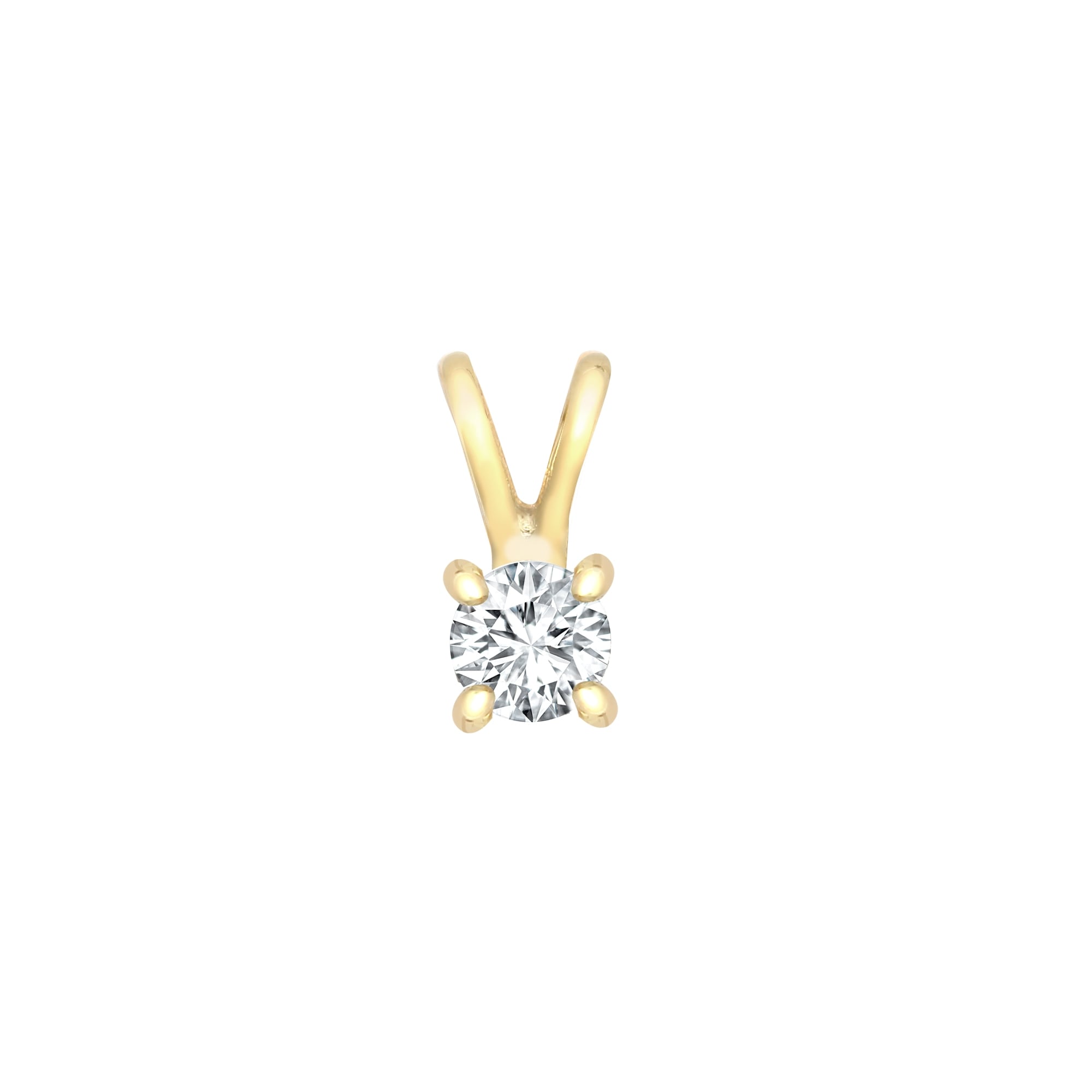 9ct Yellow 0.30ct 4 Claw Diamond Solitaire Pendant