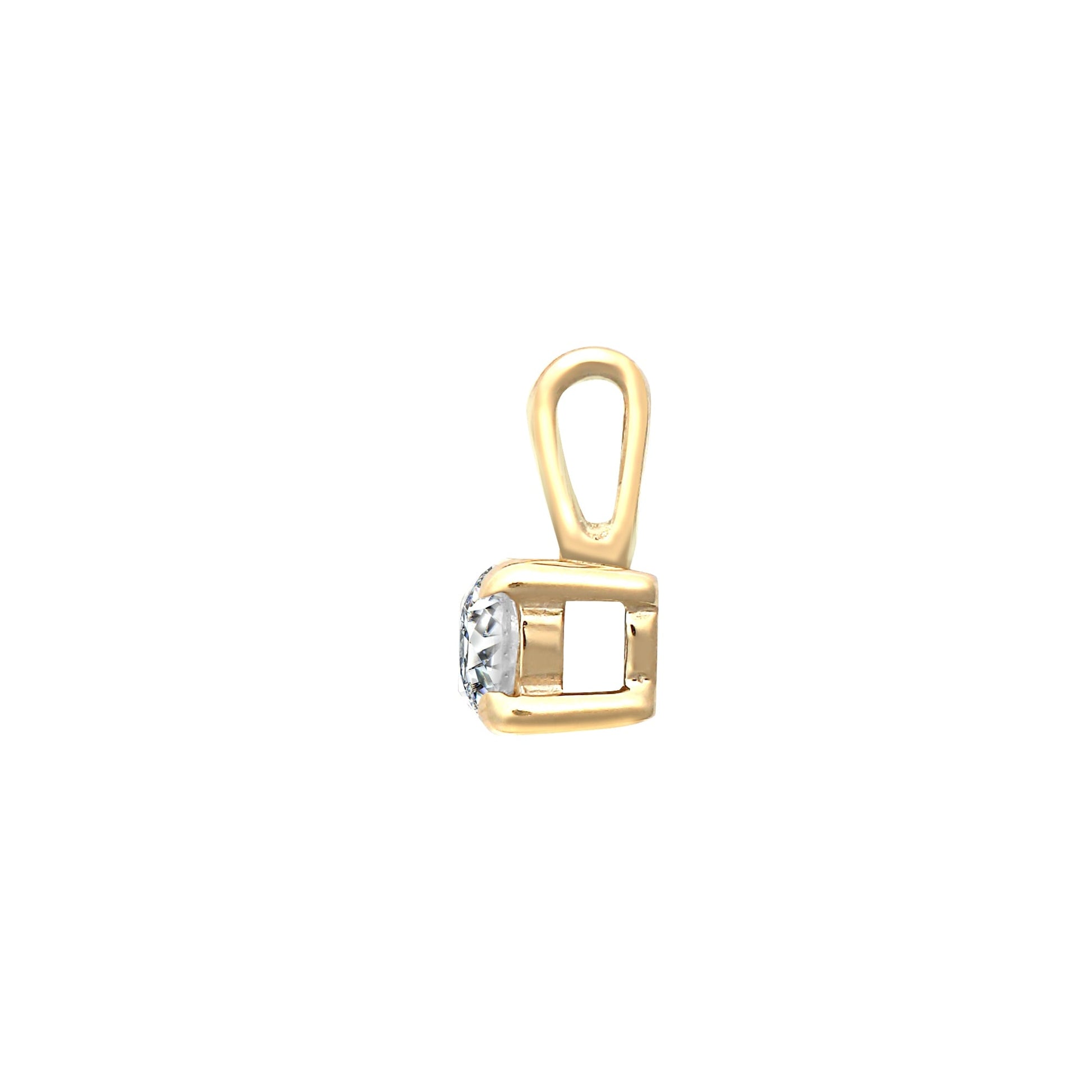 9ct Yellow 0.30ct 4 Claw Diamond Solitaire Pendant