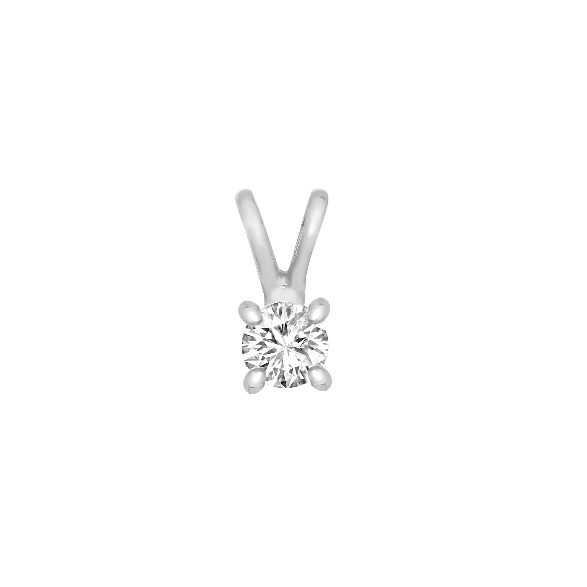 9ct White 0.10ct 4 Claw Diamond Solitaire Pendant