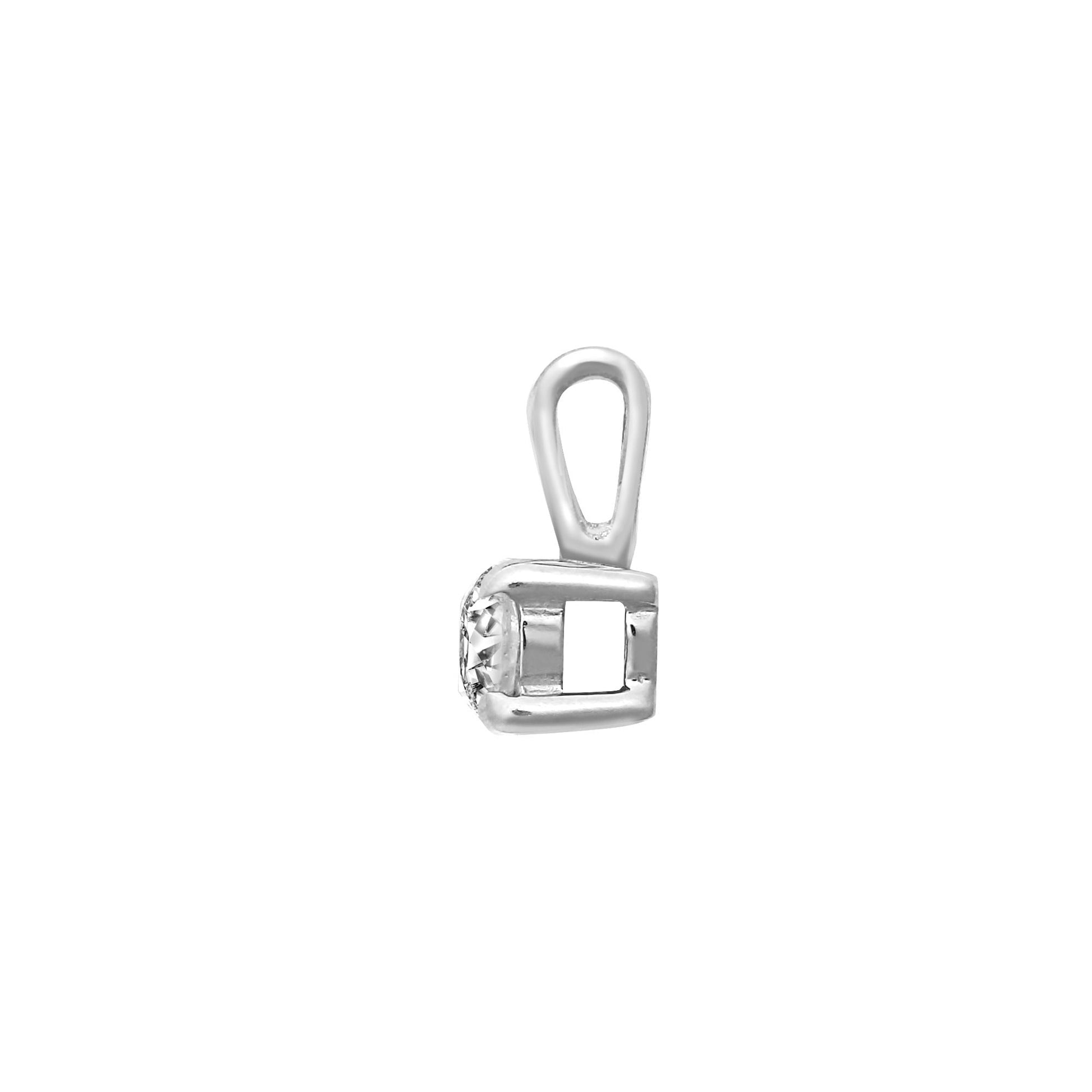 9ct White 0.10ct 4 Claw Diamond Solitaire Pendant