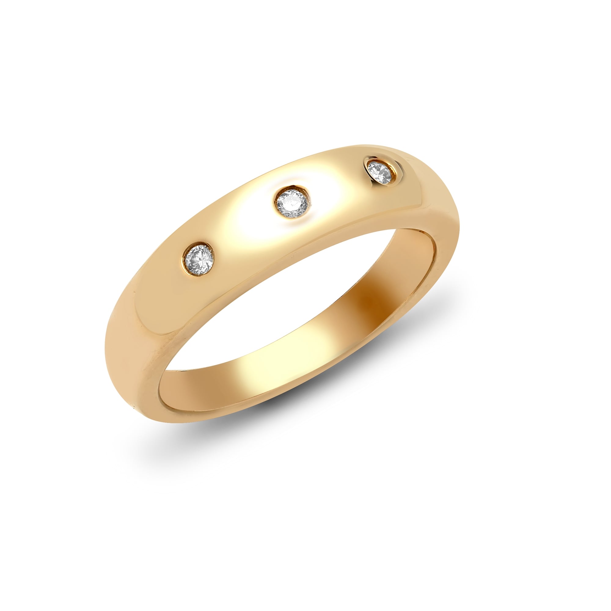 9ct Yellow Gold 9pts Invisible Set 3 Stone Ring