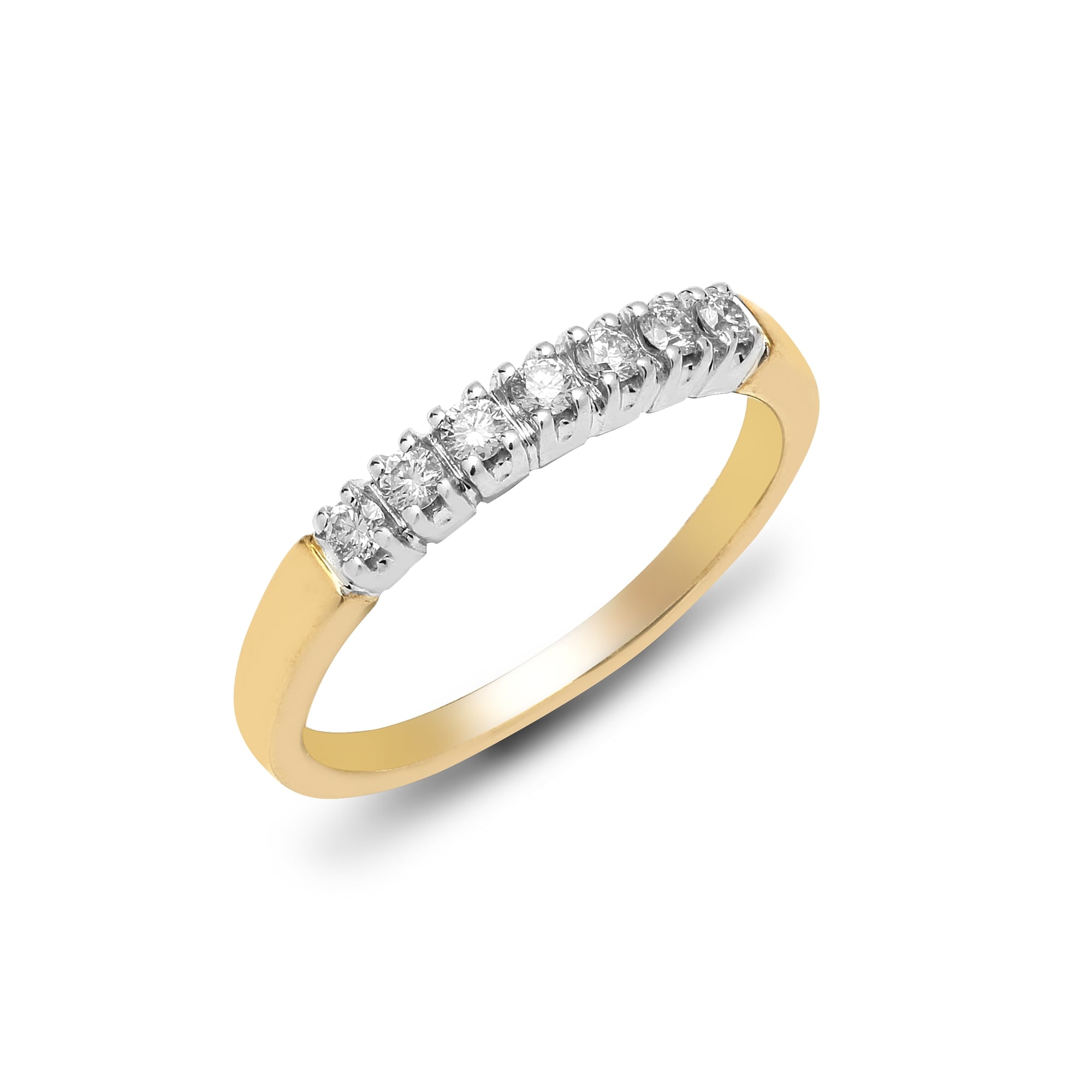 9ct Yellow Gold 25pts 7 Stone Eternity Ring