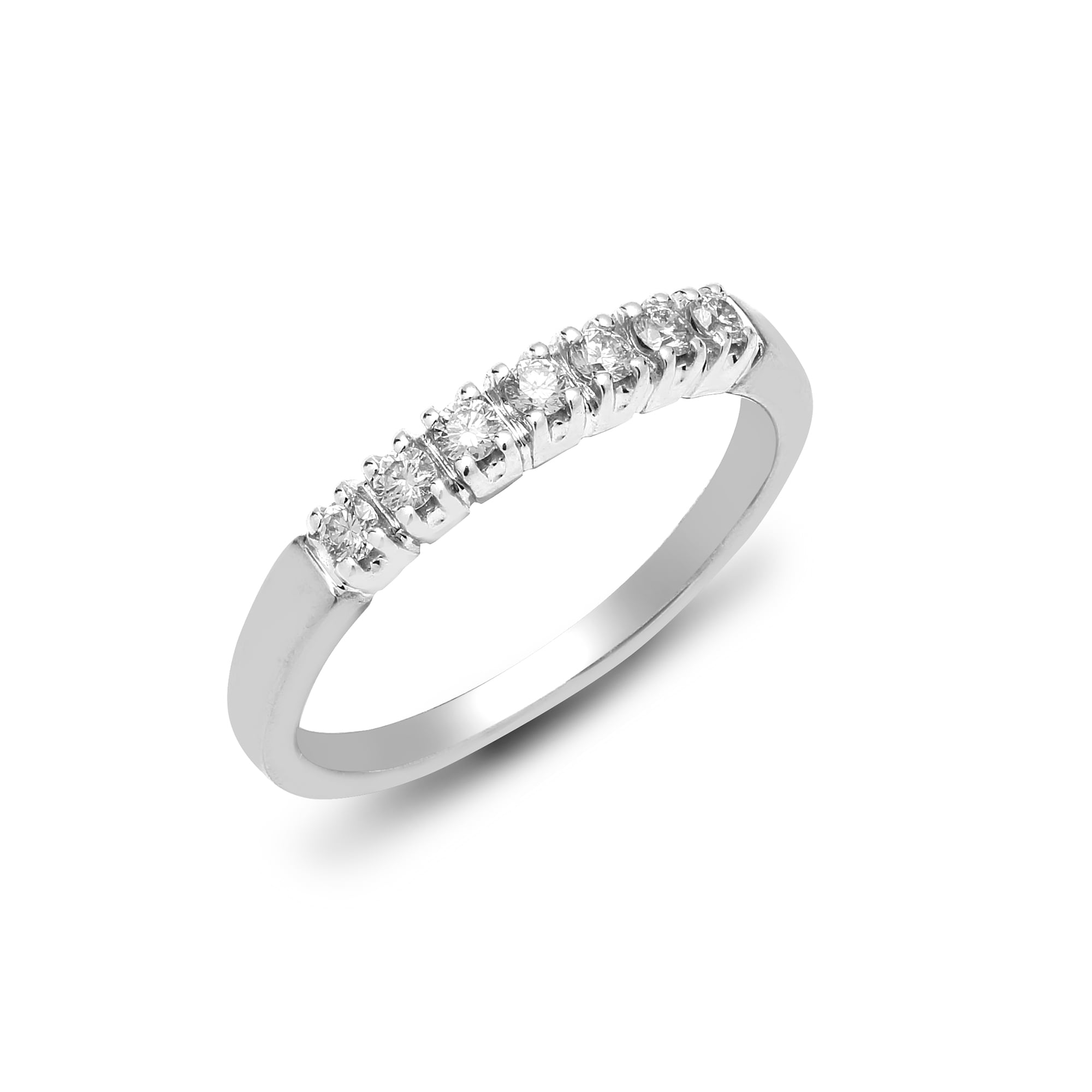 9ct White Gold 25pts 7 Stone Eternity Ring