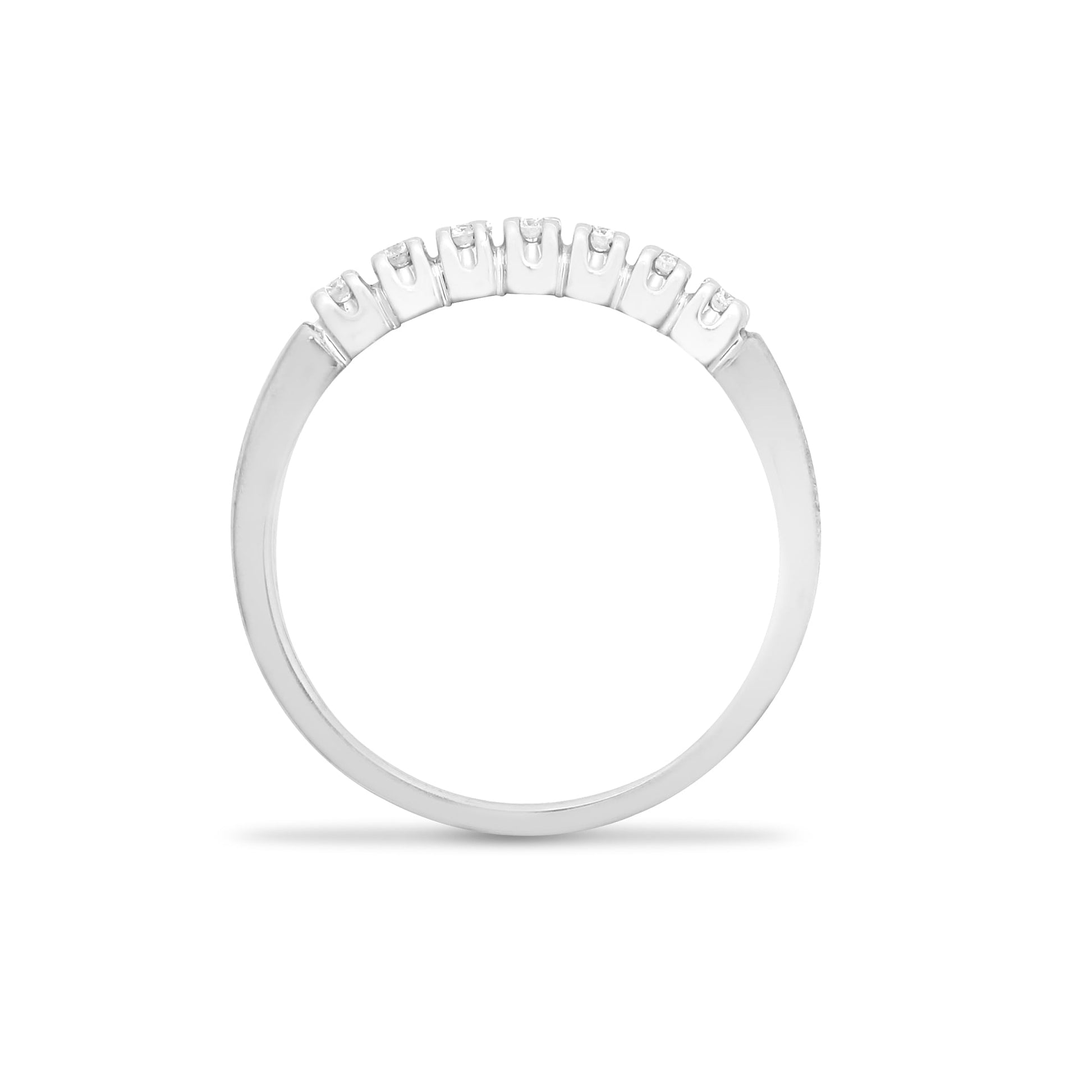 9ct White Gold 25pts 7 Stone Eternity Ring