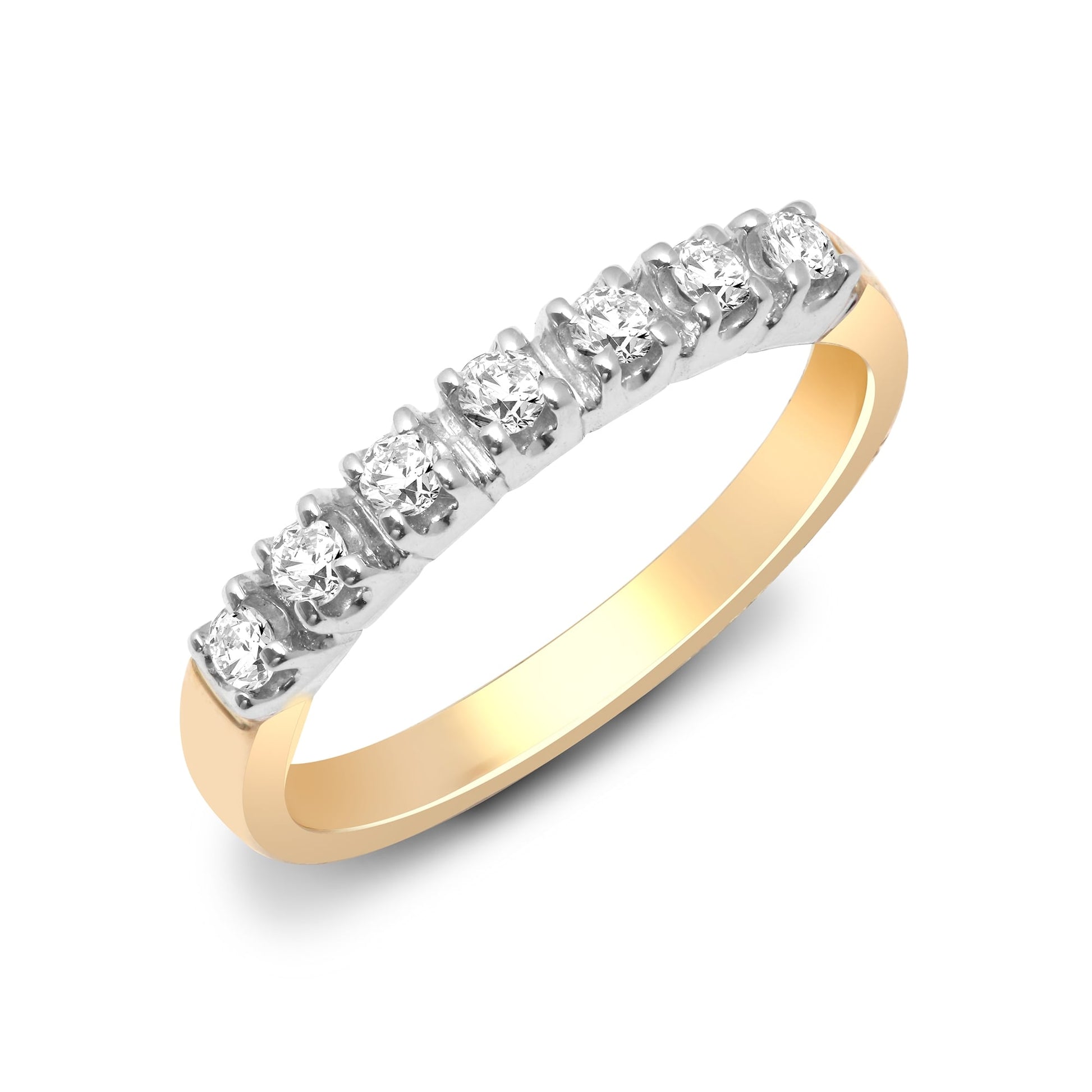 9ct Yellow Gold 35pts 7 Stone Eternity Ring