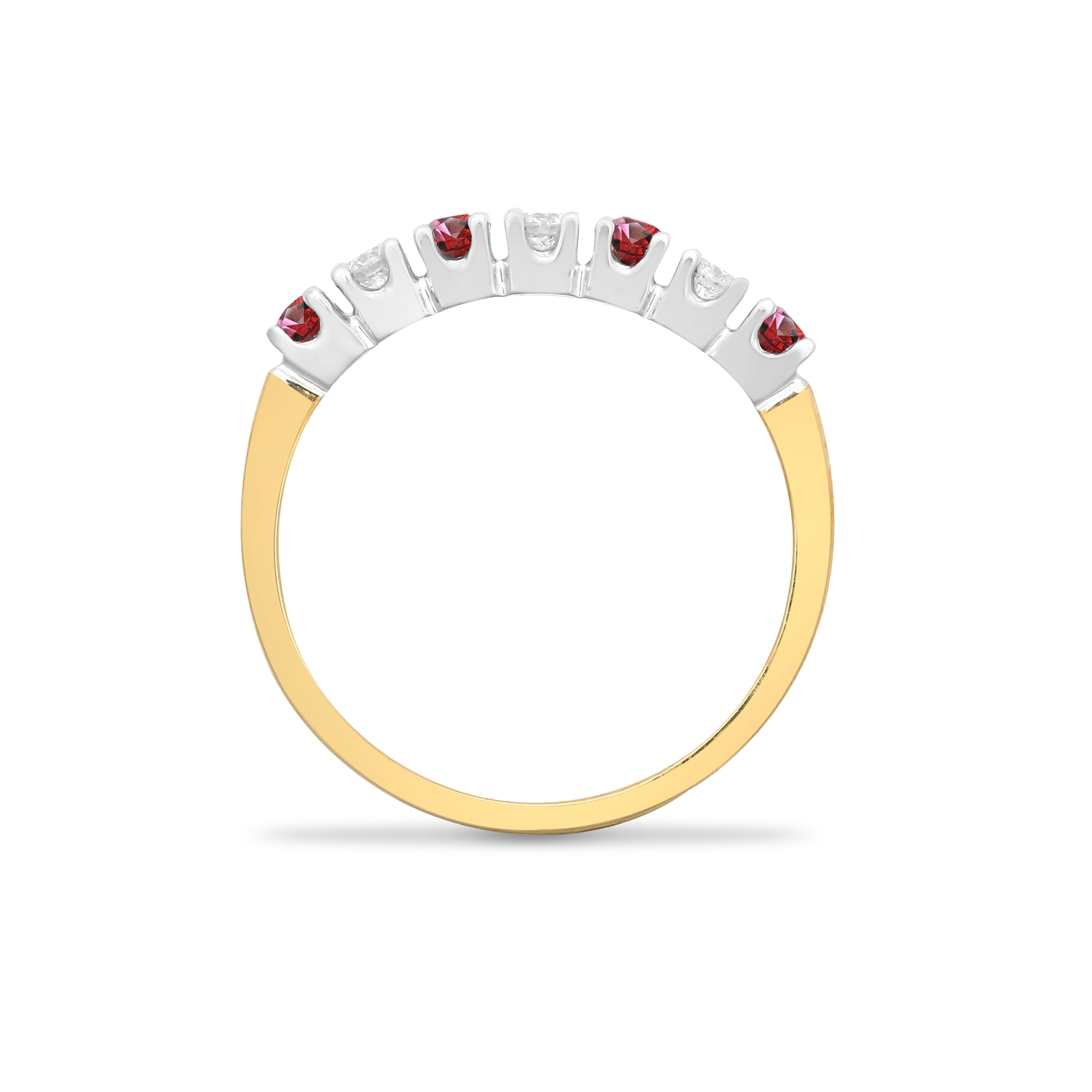9ct Yellow Gold 15pts Diamond and Ruby E.T Ring