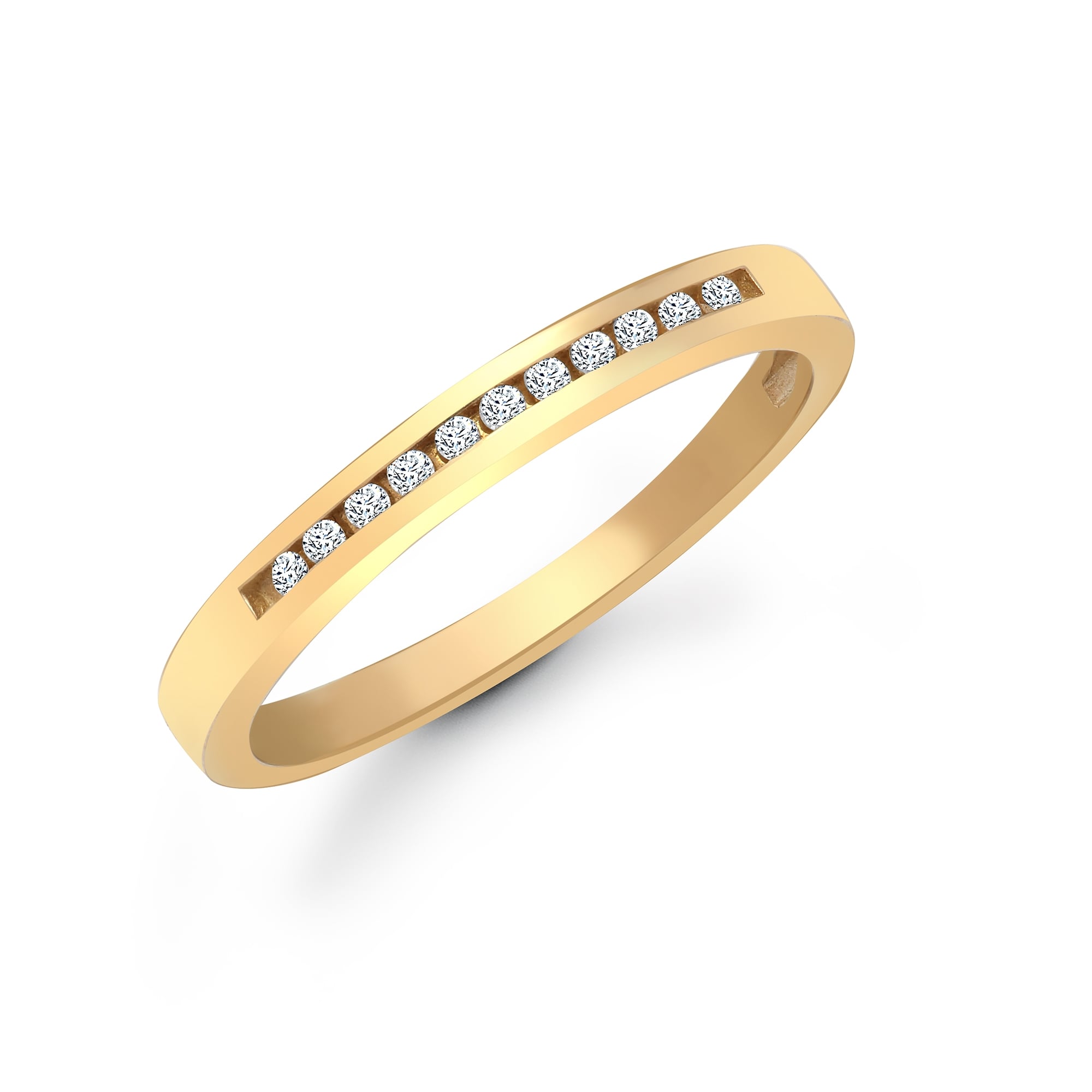 9ct Yellow Gold 10pts Channel Set E.T Ring