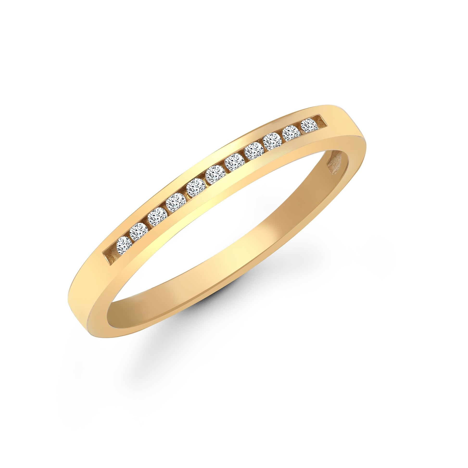 9ct Yellow Gold 10pts Channel Set E.T Ring