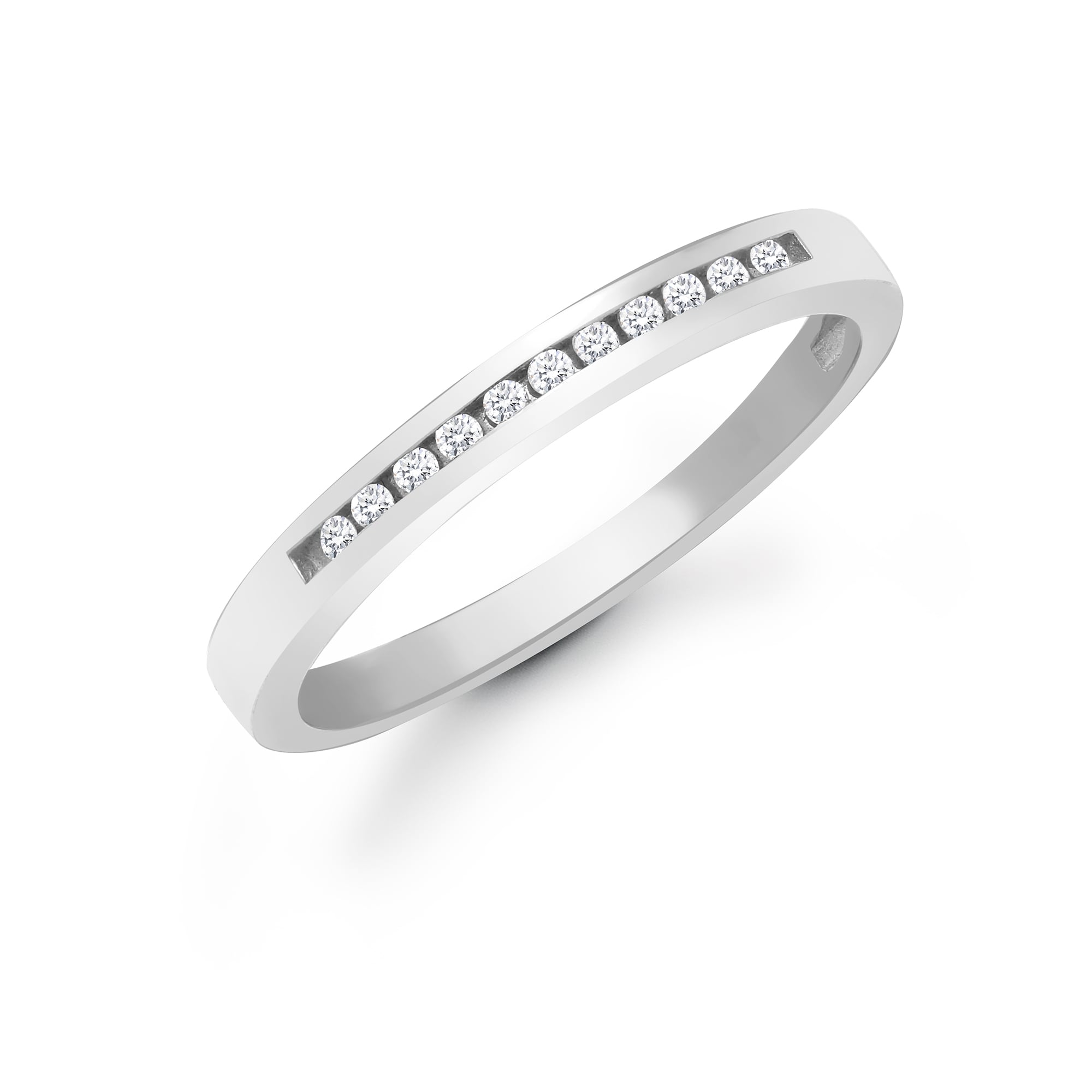 9ct White Gold 10pts Channel Set E.T Ring