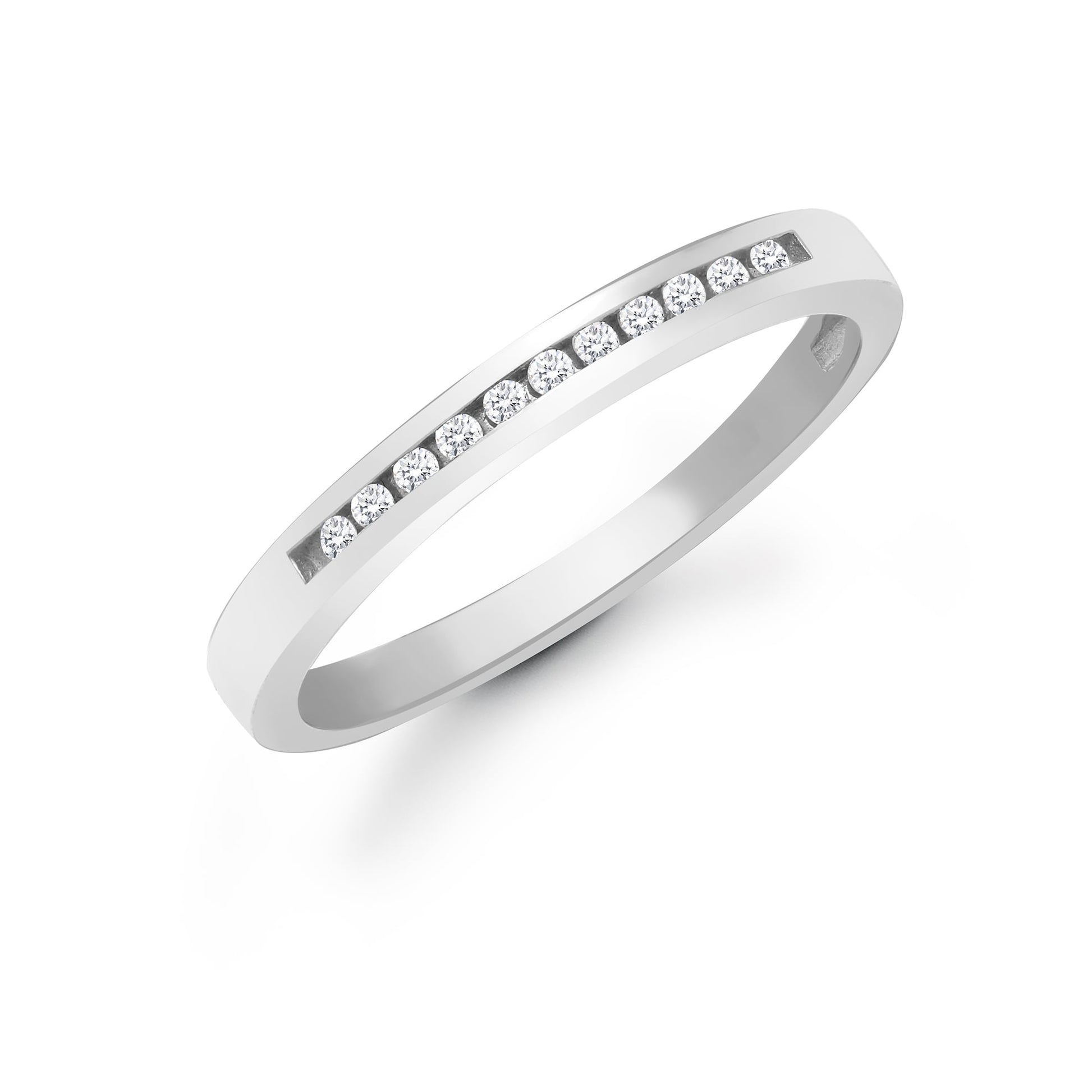 9ct White Gold 10pts Channel Set E.T Ring