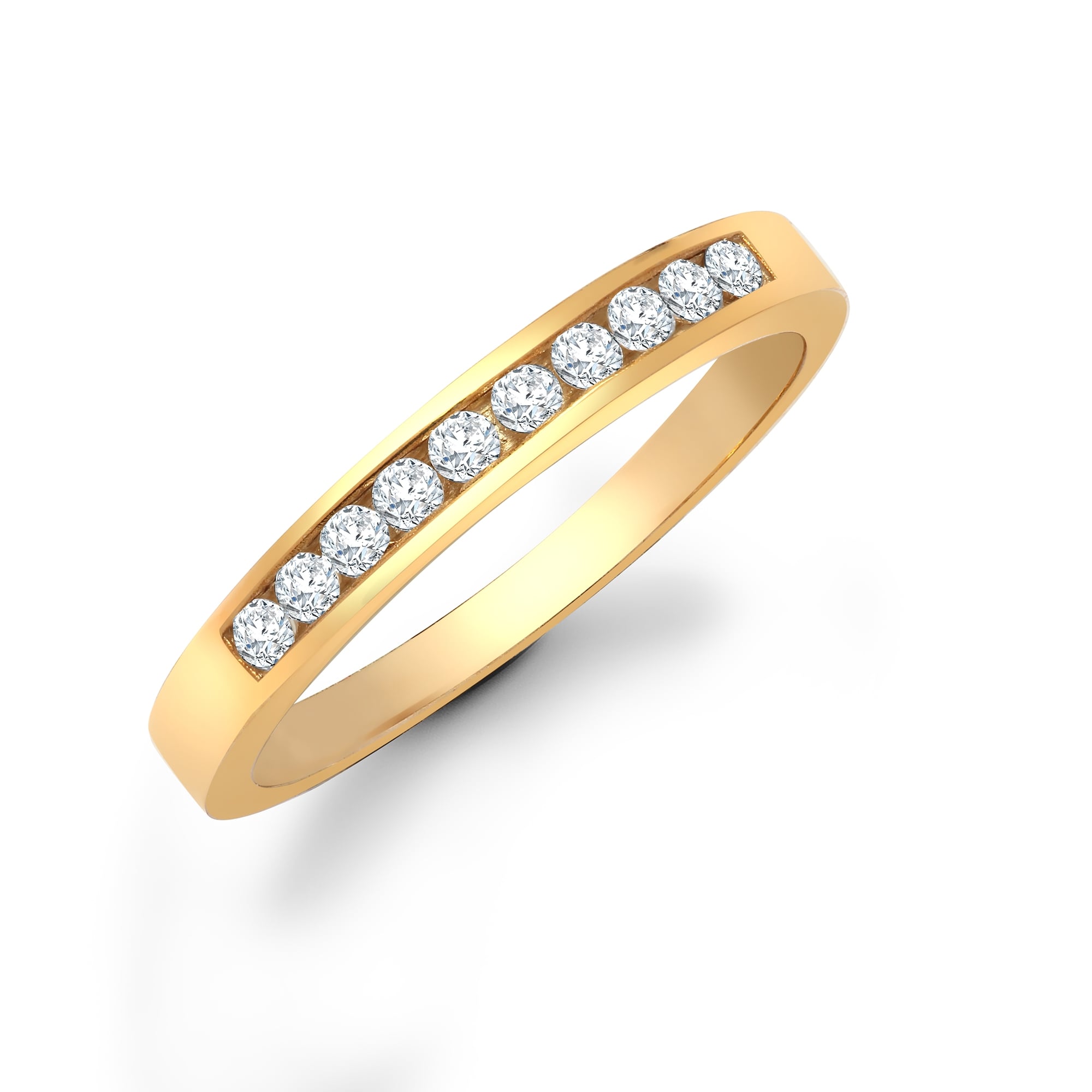 9ct Yellow Gold 25pts Channel Set Eternity Ring