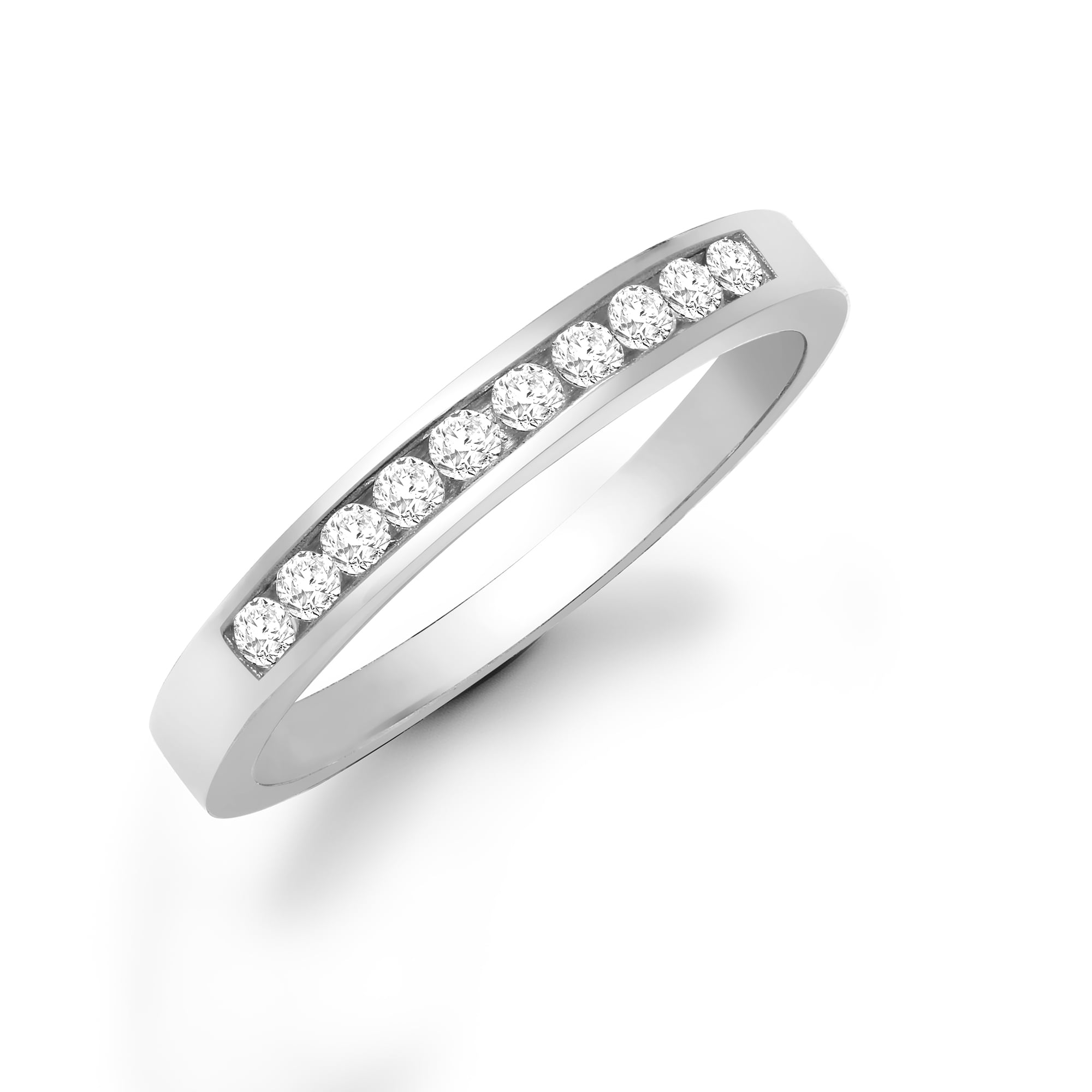 9ct White Gold 25pts Channel Set Eternity Ring