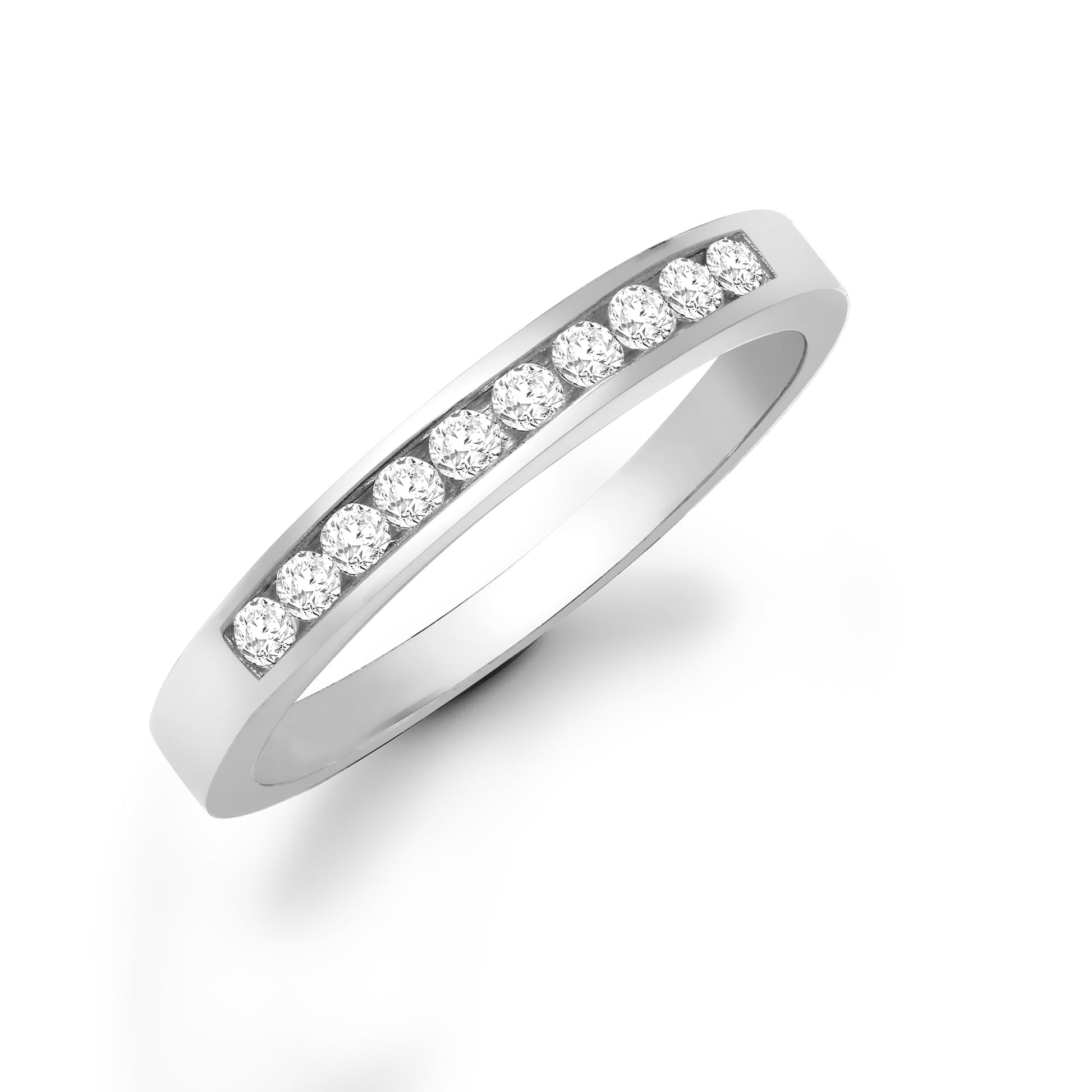 9ct White Gold 25pts Channel Set Eternity Ring
