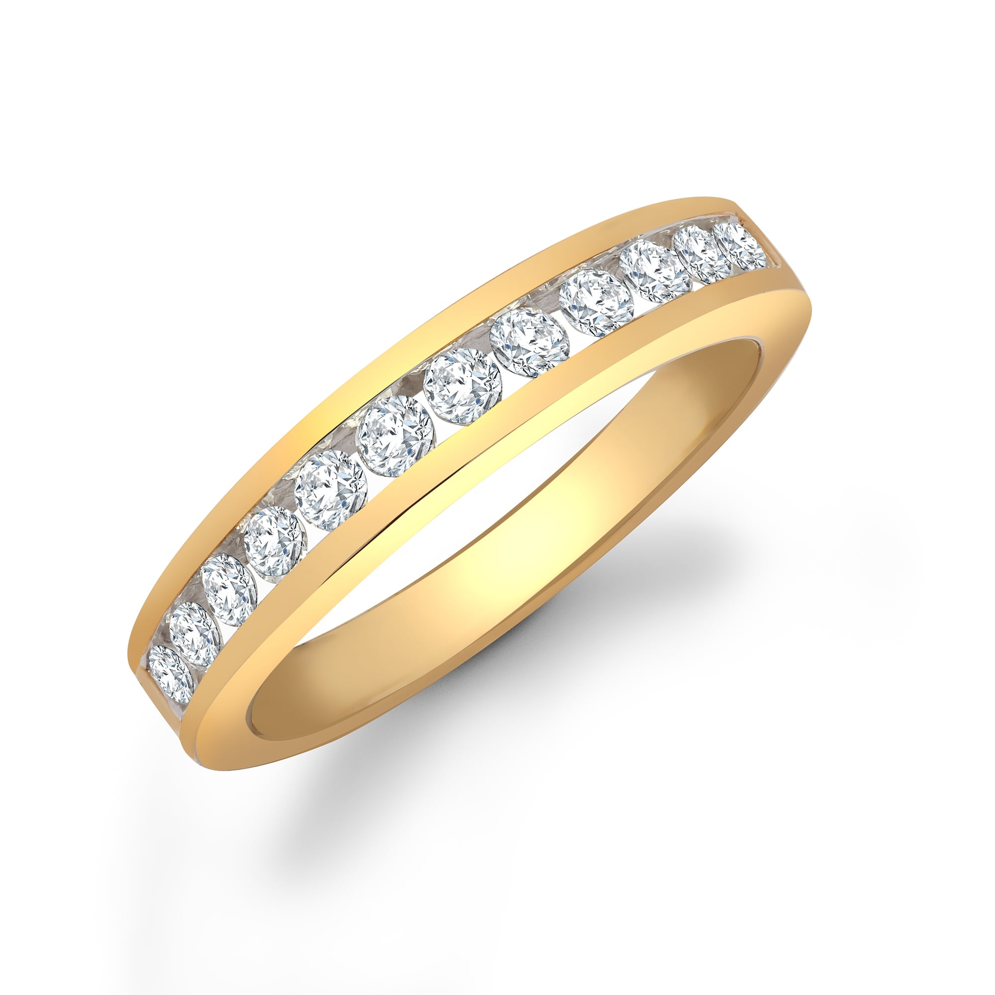 9ct Yellow Gold 50pts Channel Set 1/2 Eternity Ring