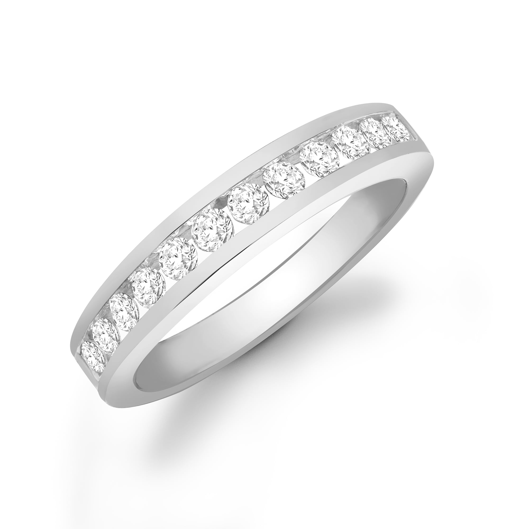 9ct White Gold 50pts Channel Set 1/2 Eternity Ring