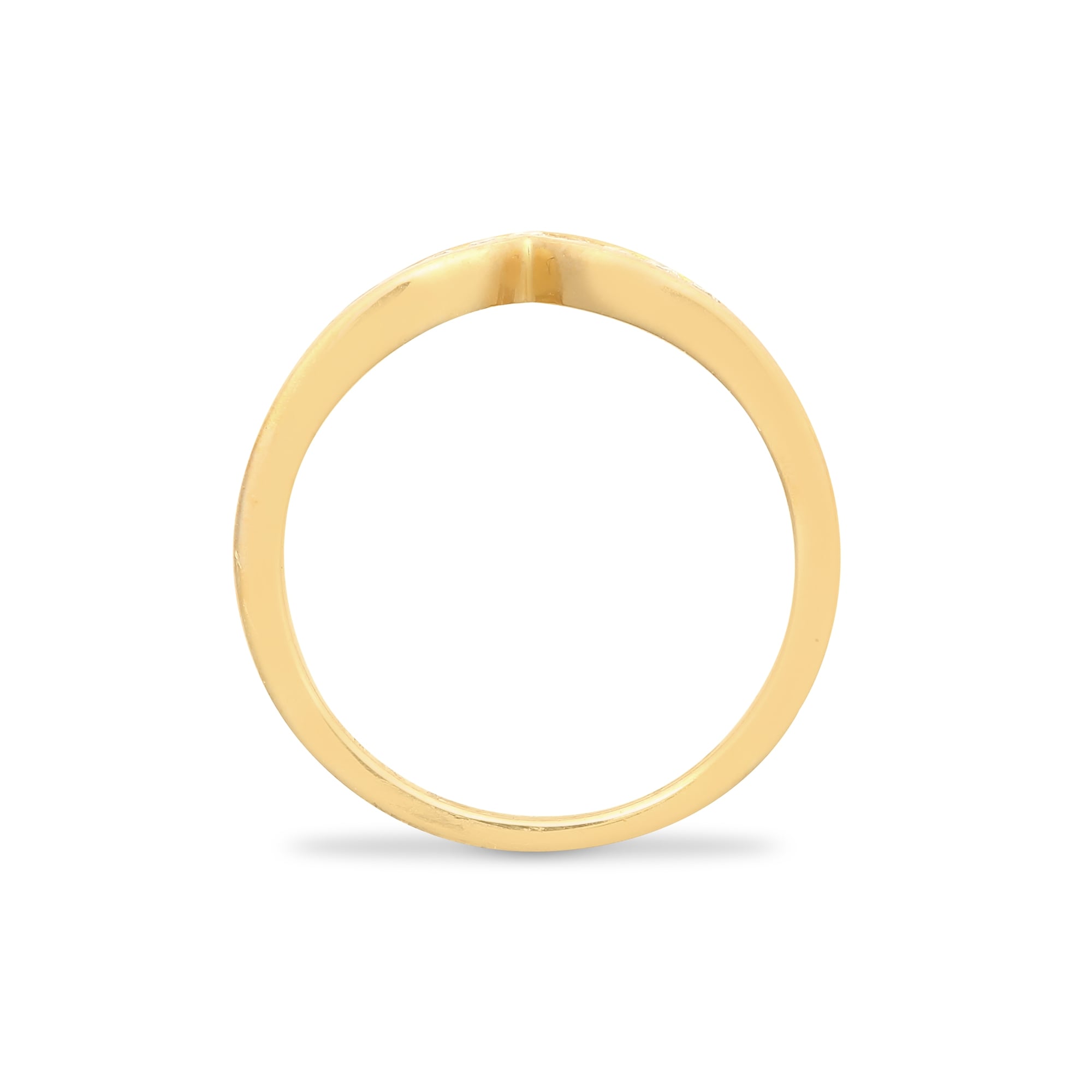 9ct Yellow Gold 15pts Channel Set Wishbone Ring