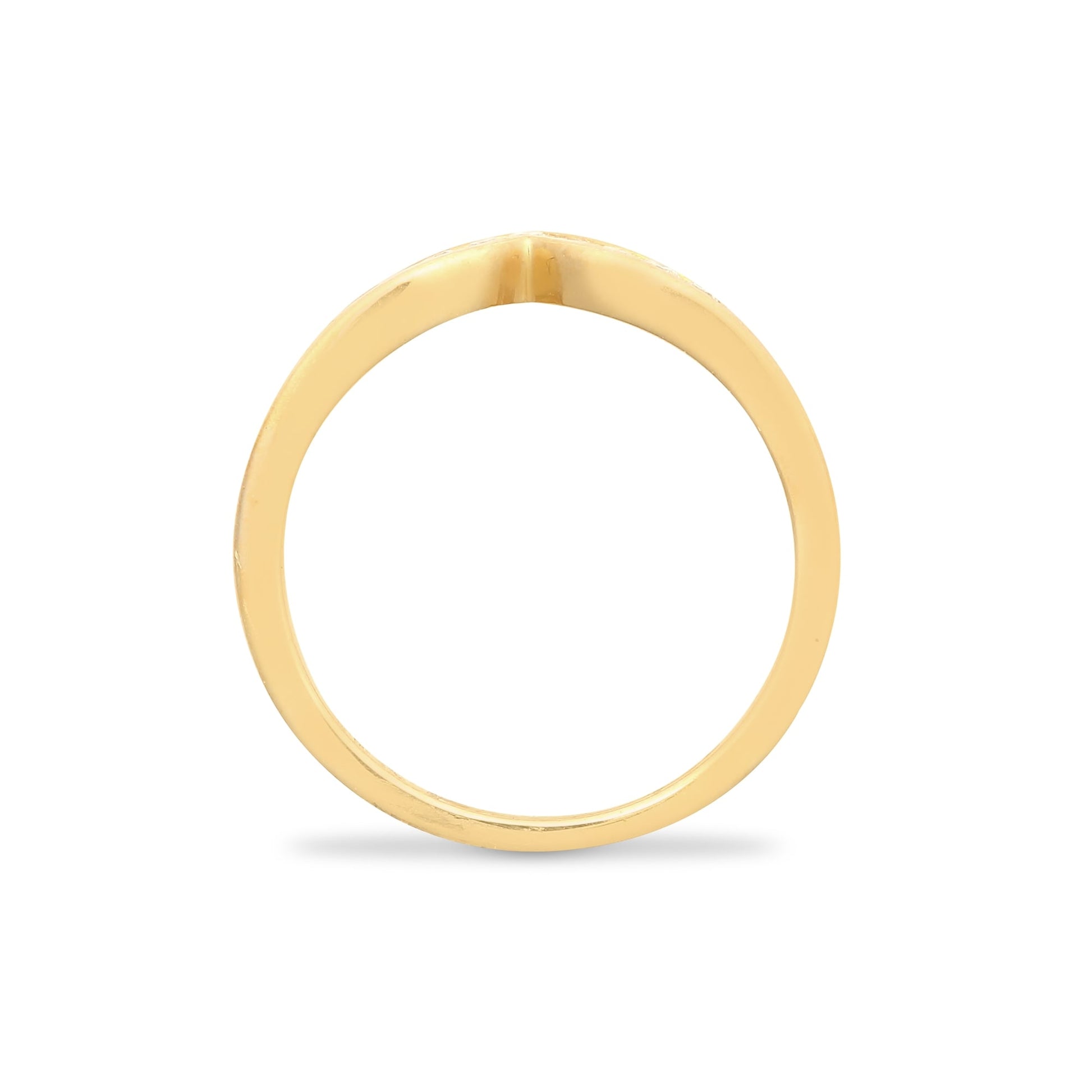 9ct Yellow Gold 15pts Channel Set Wishbone Ring