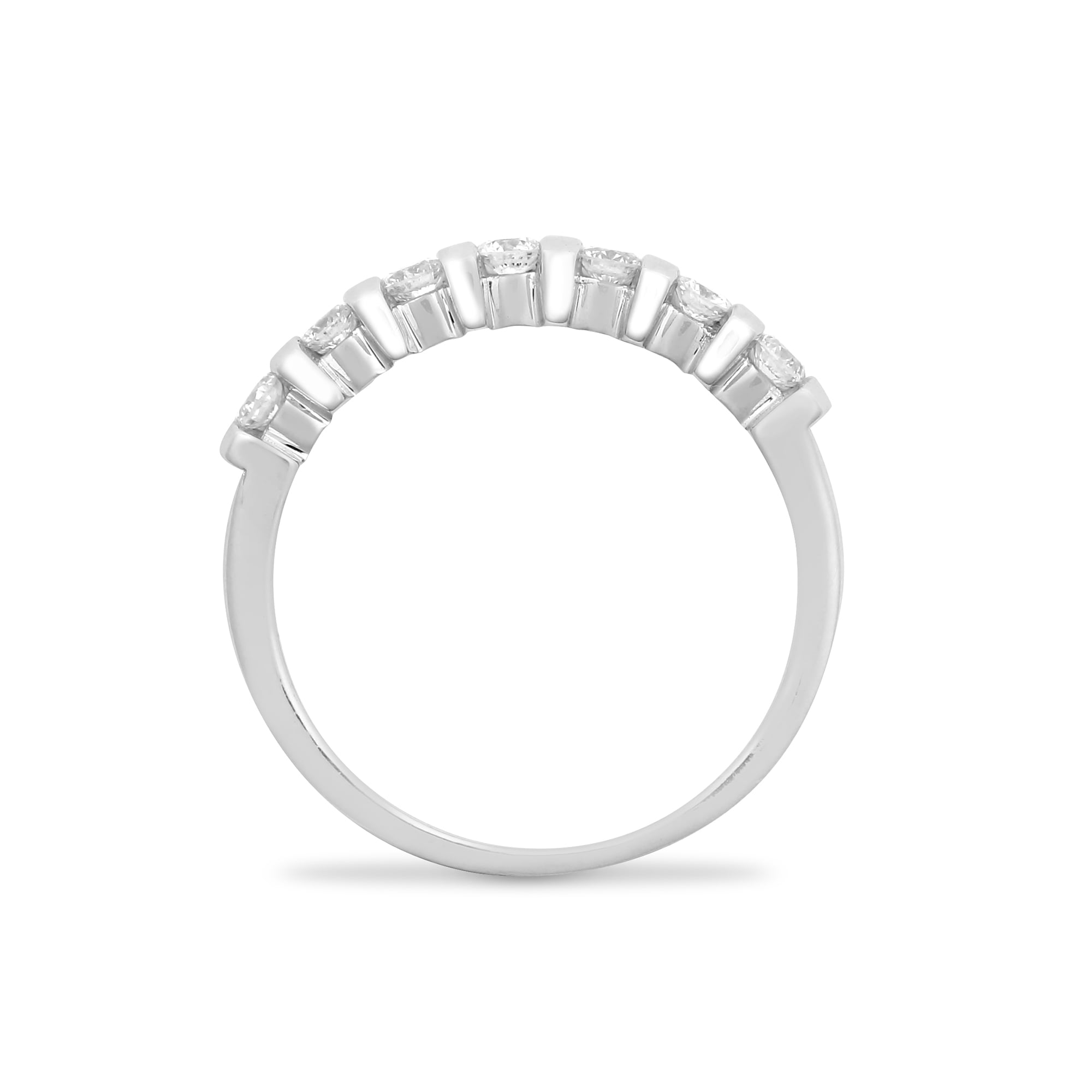 9ct White Gold 40pts Bar Set Ring