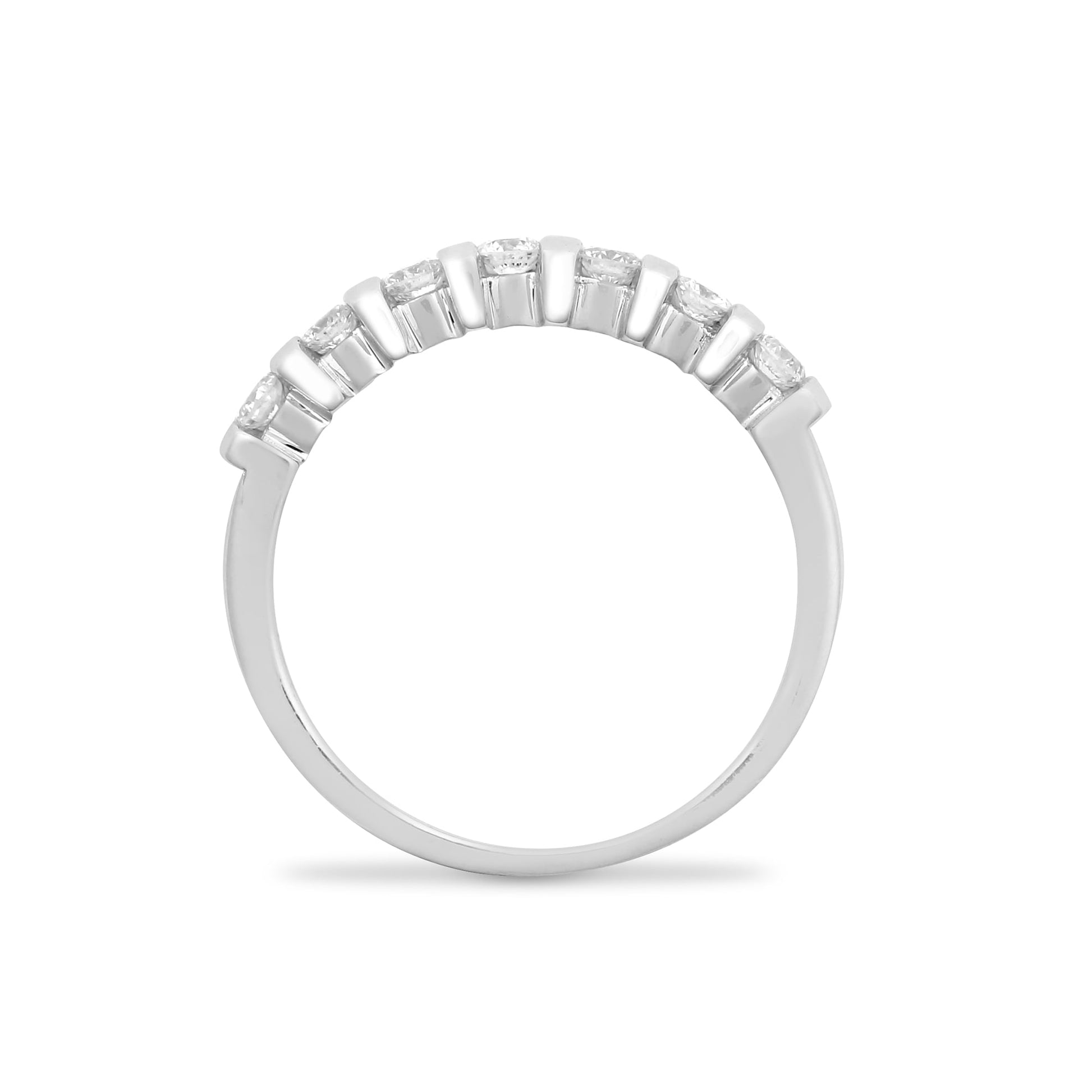 9ct White Gold 40pts Bar Set Ring