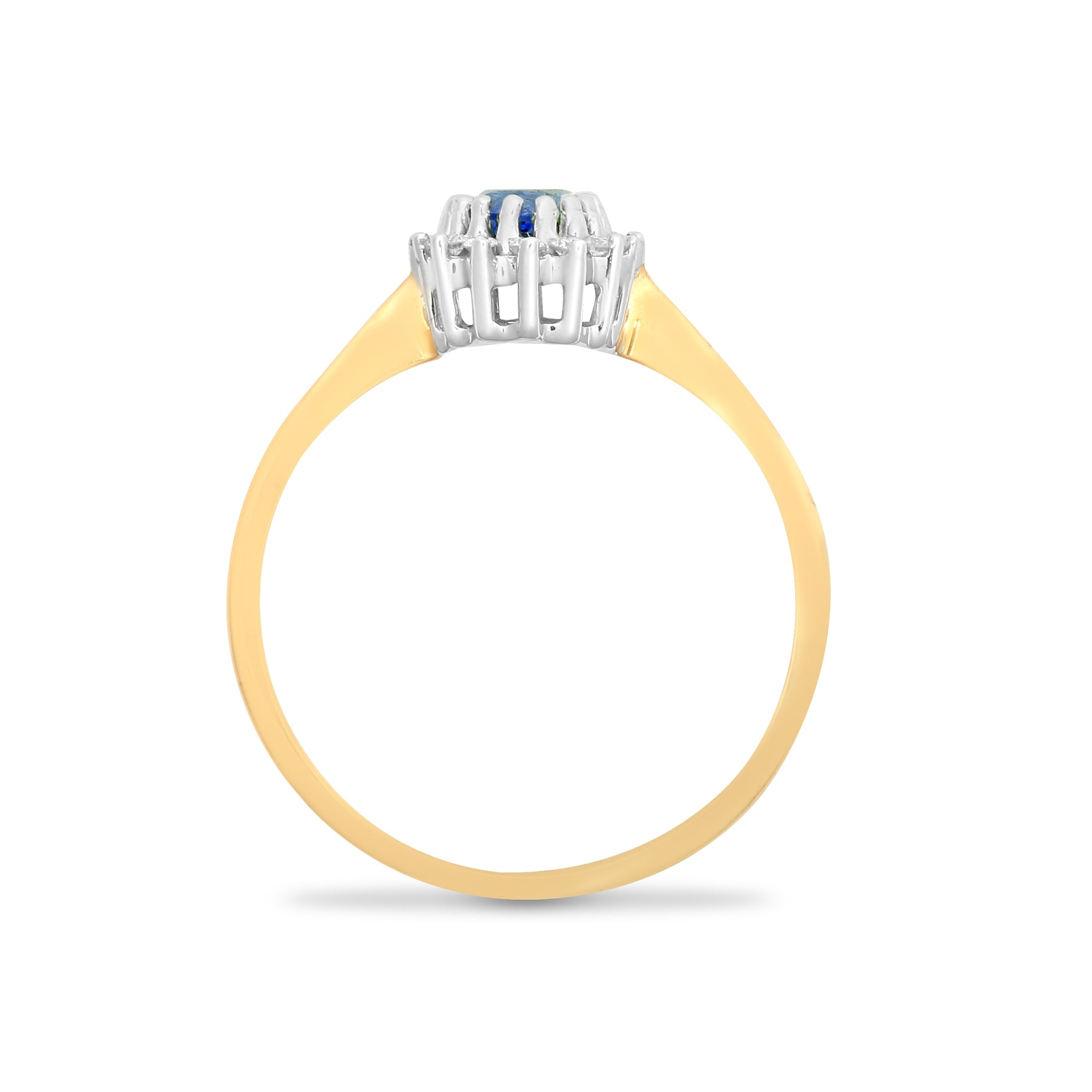 9ct Yellow Gold 12pts Diamond and Sapphire Ring