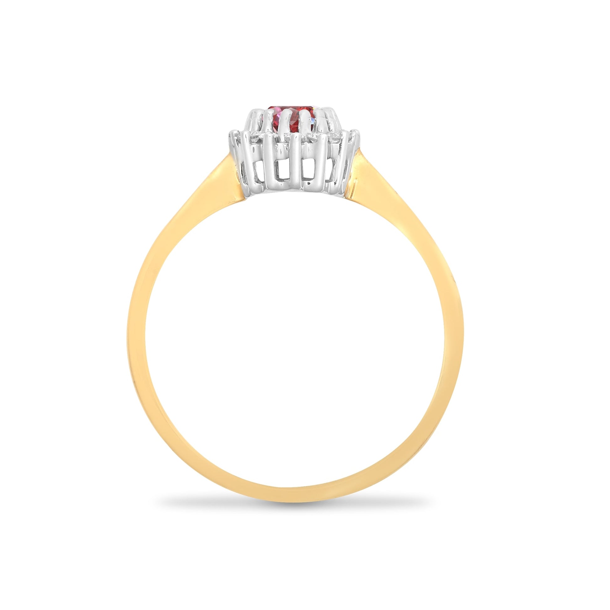 9ct Yellow Gold 12pts Diamond and Ruby Ring