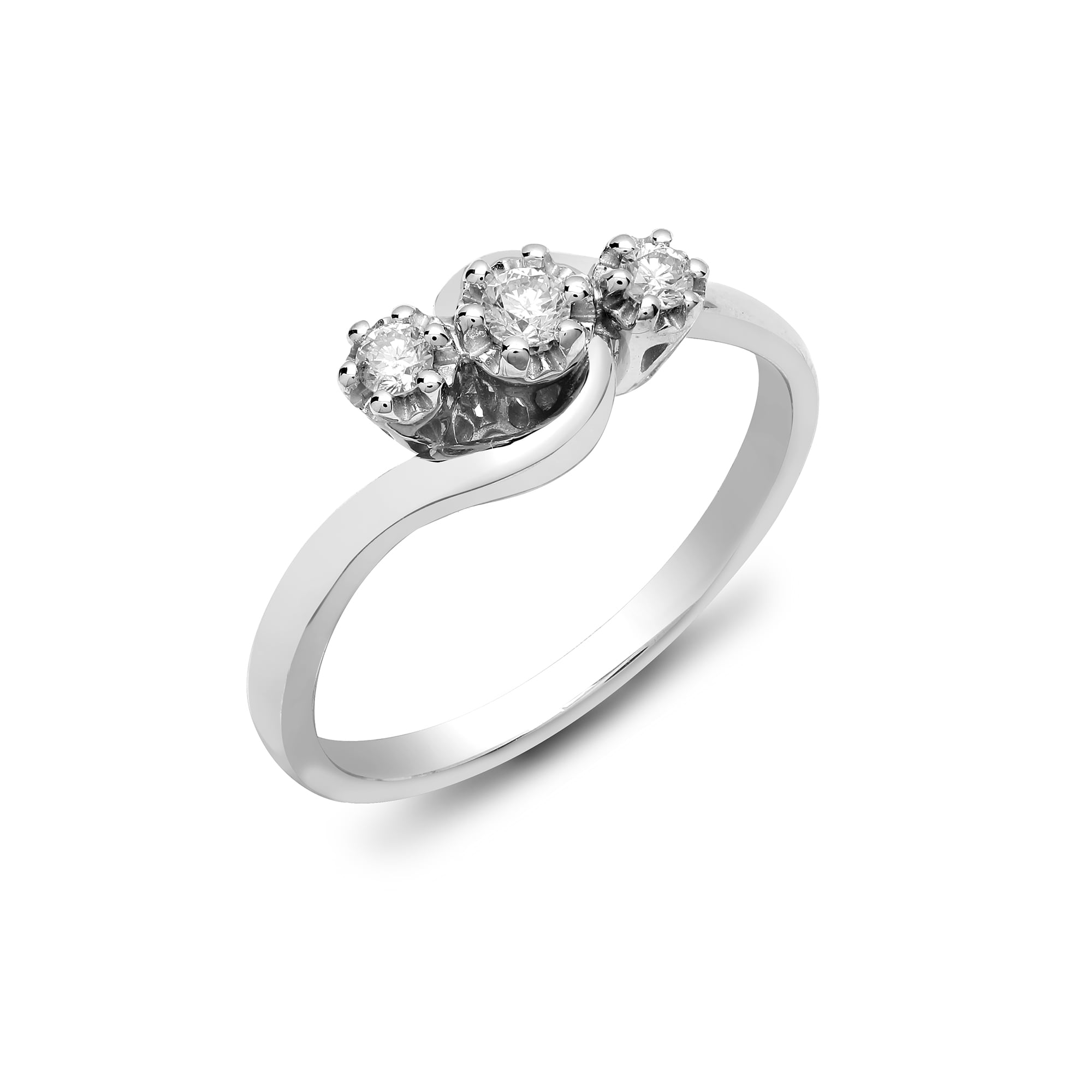 9ct White 25pts Trilogy Diamond Ring