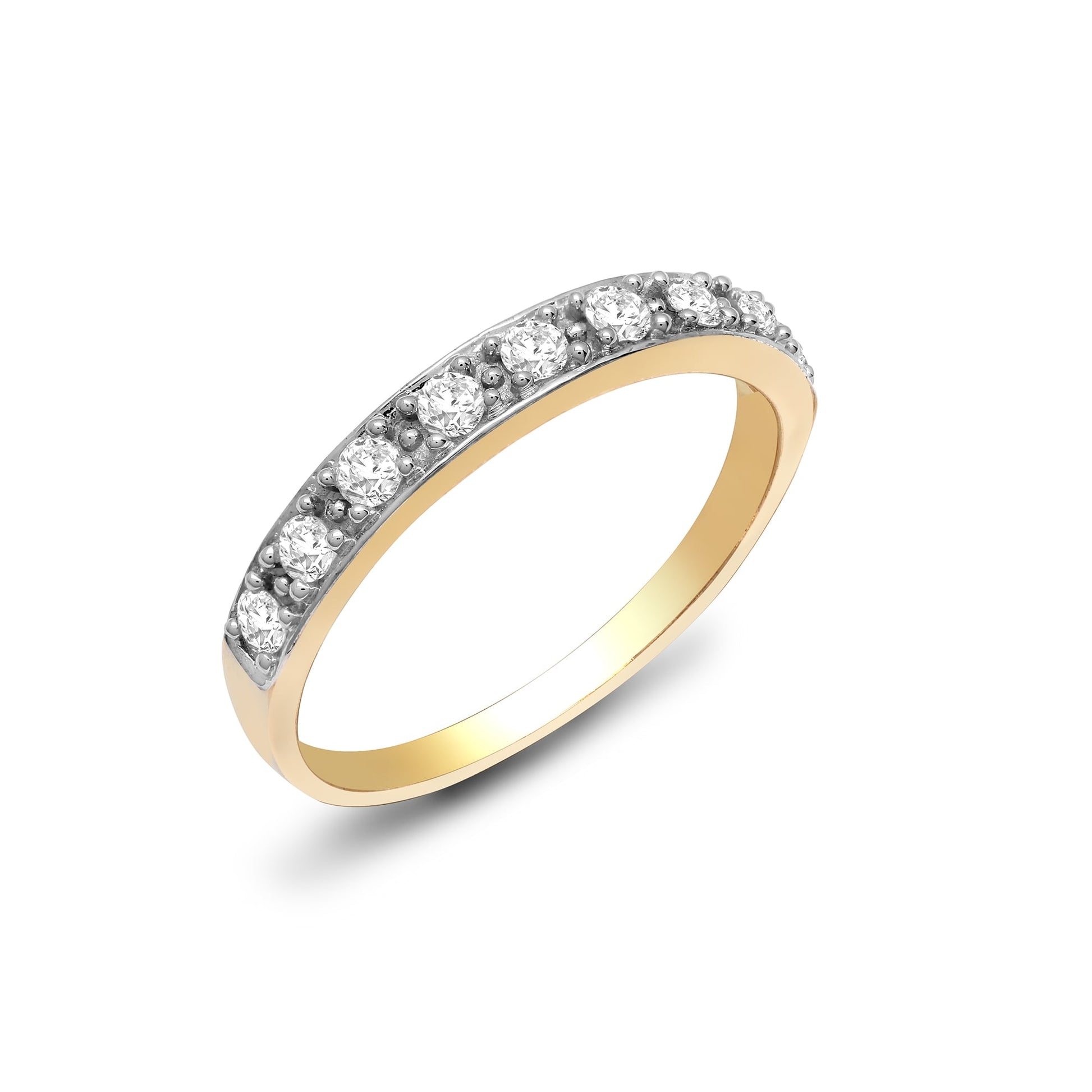 9ct Yellow Gold 31pts Half Eternity Diamond Ring