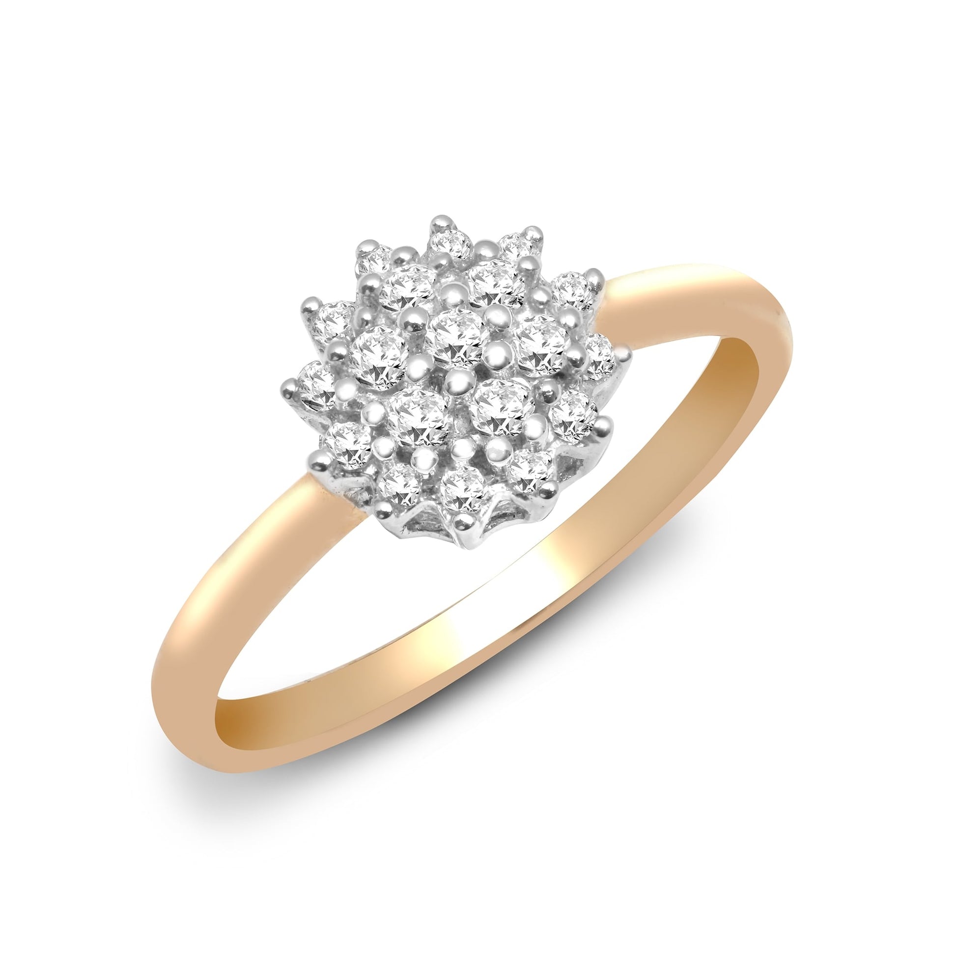 9ct Yellow Gold 27pts Diamond Cluster Ring