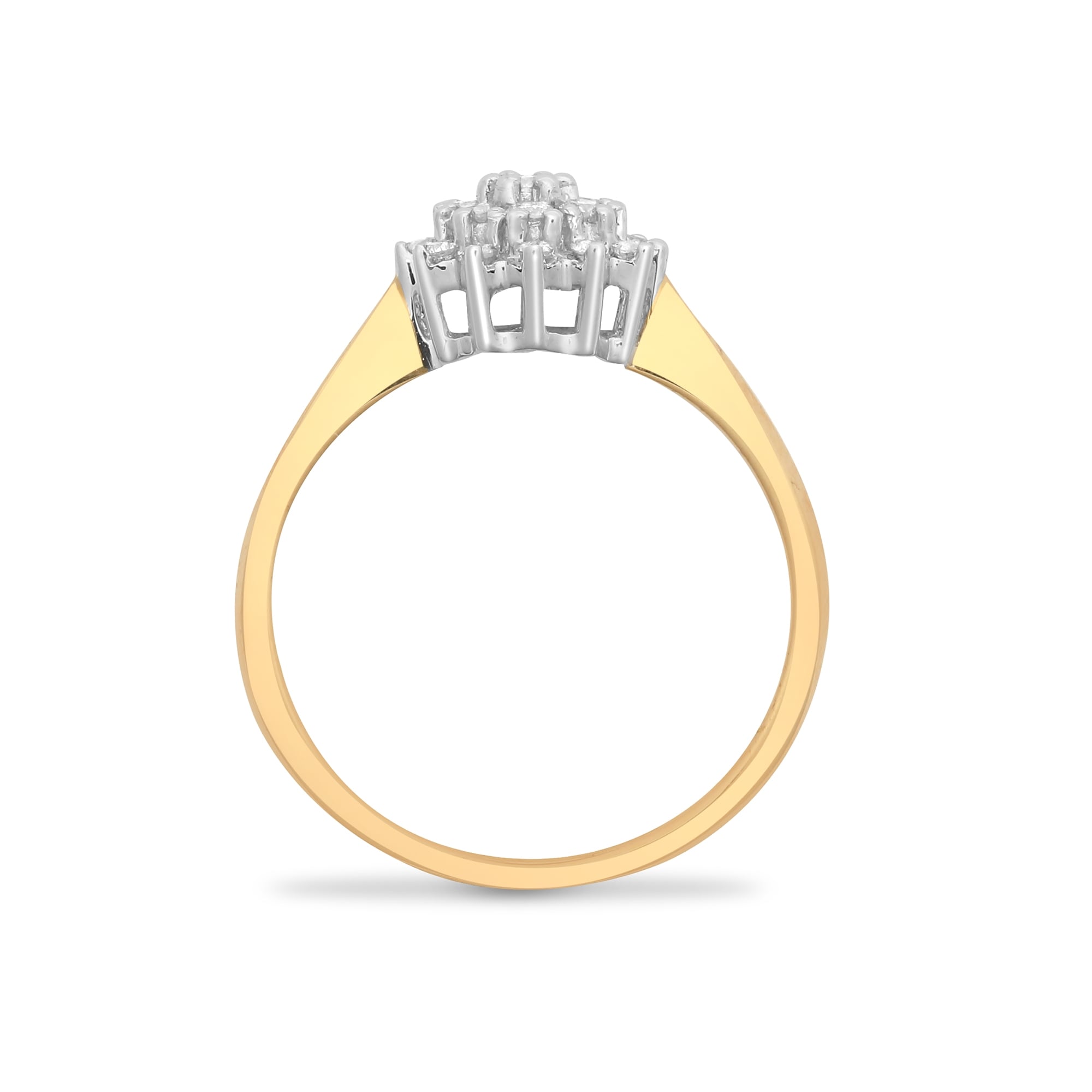 9ct Yellow Gold 27pts Diamond Cluster Ring