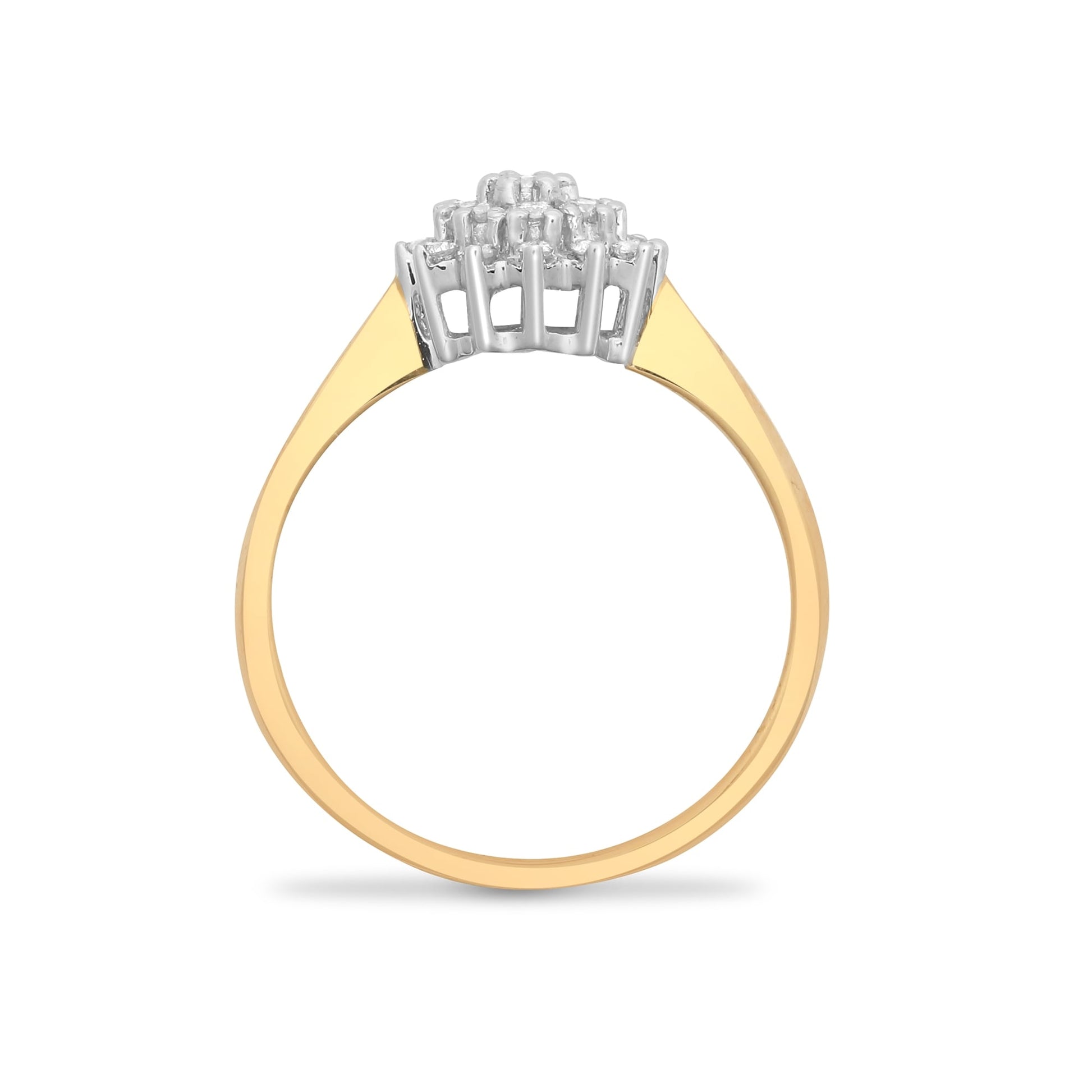 9ct Yellow Gold 27pts Diamond Cluster Ring