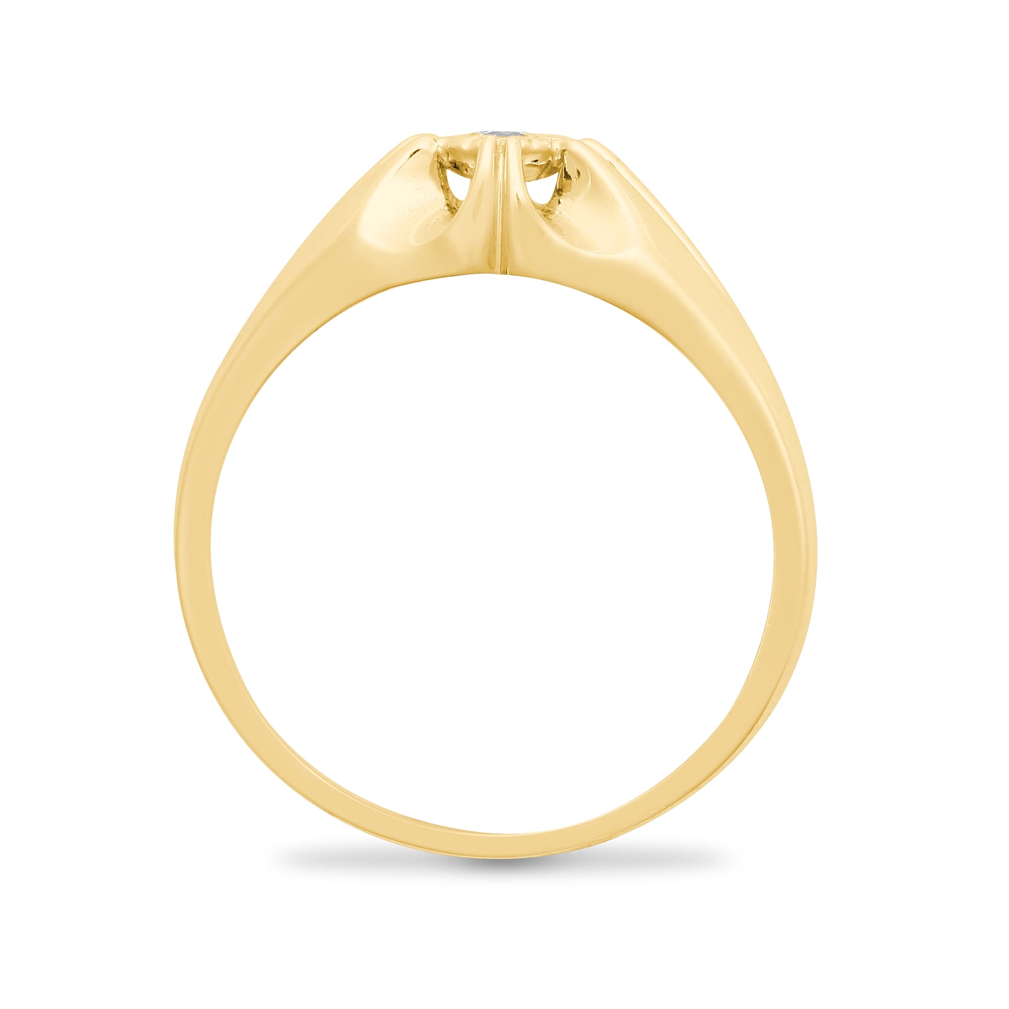 9ct Yellow Gold 10pts Gents Single Stone Diamond Ring