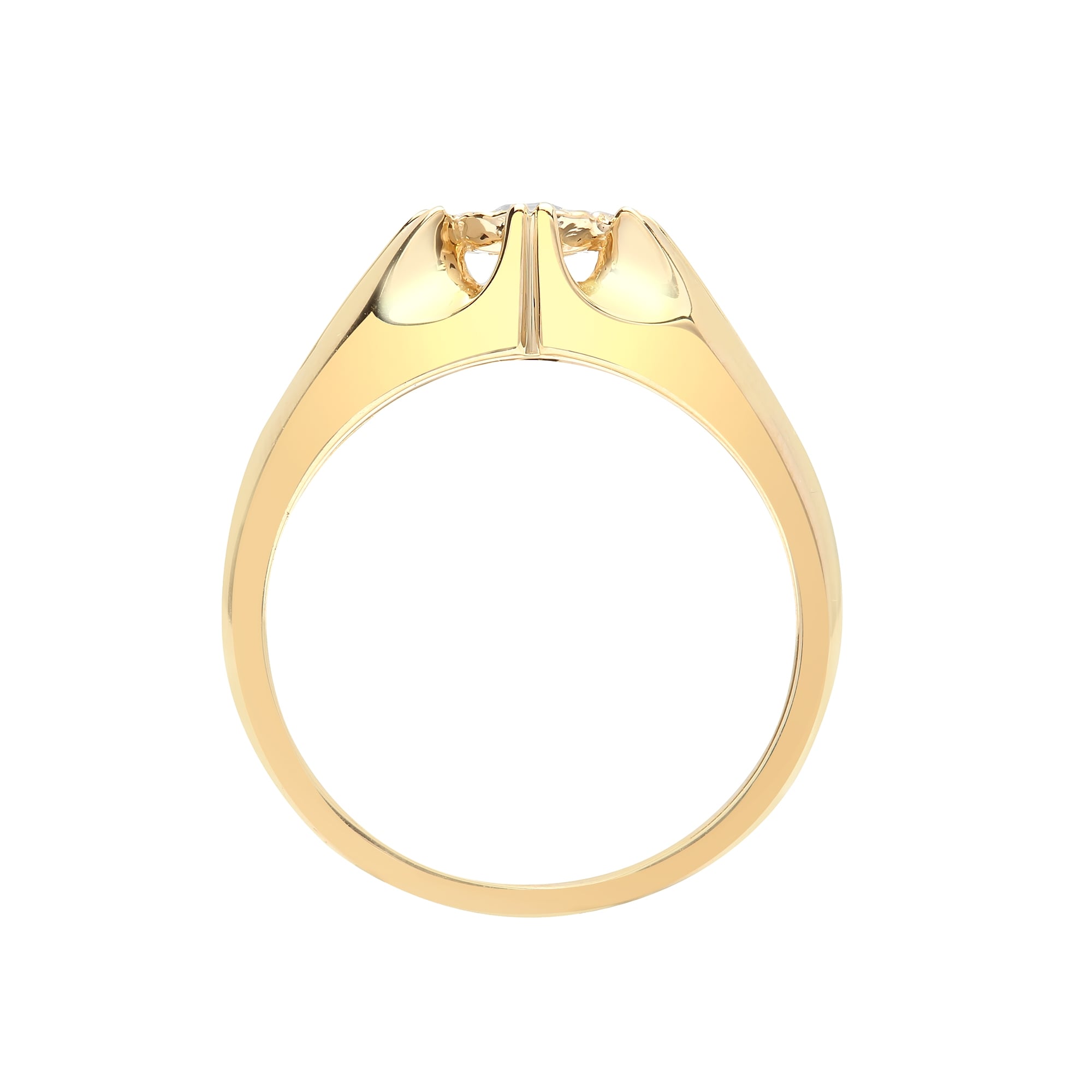 9ct Yellow Gold 20pts Gents Single Stone Diamond Ring