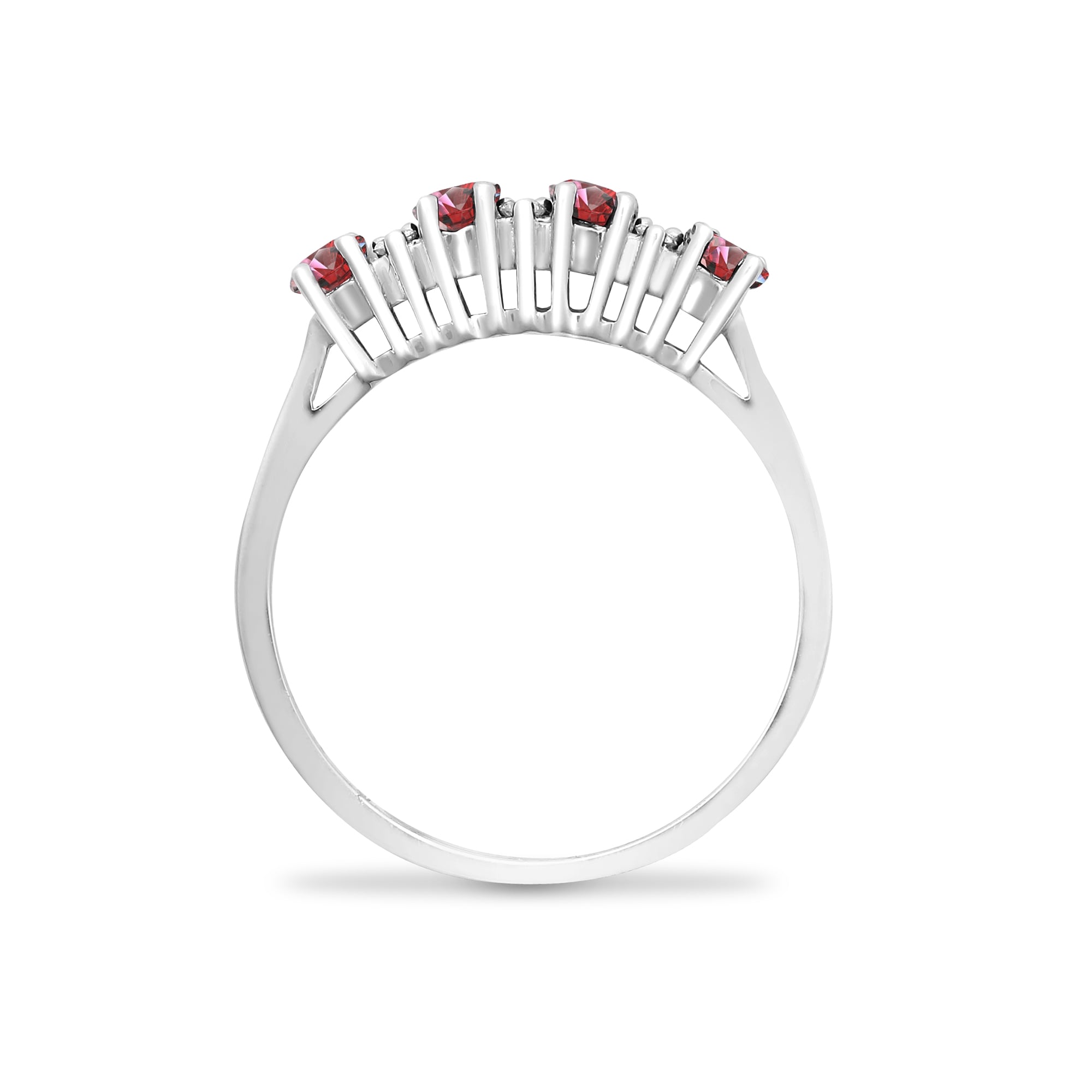 9ct White Gold 12pts Diamond and Ruby Ring