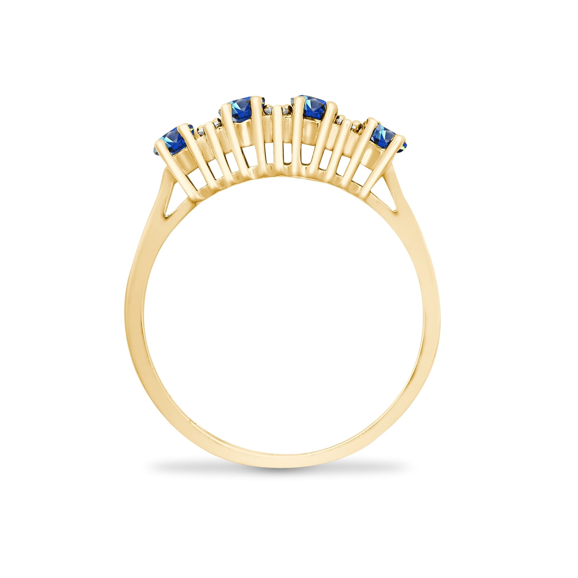 9ct Yellow Gold 12pts Diamond and Sapphire Ring