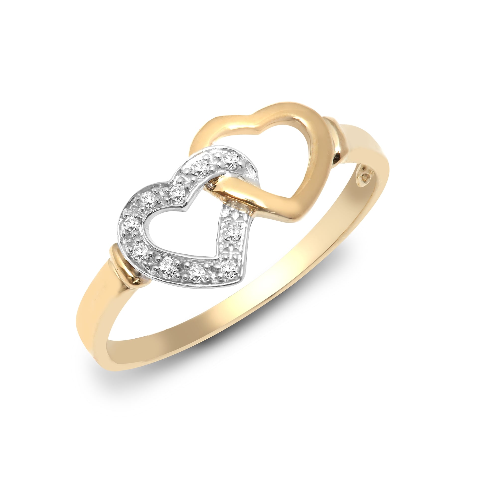 9ct Yellow Gold 5pts Diamond Heart Ring