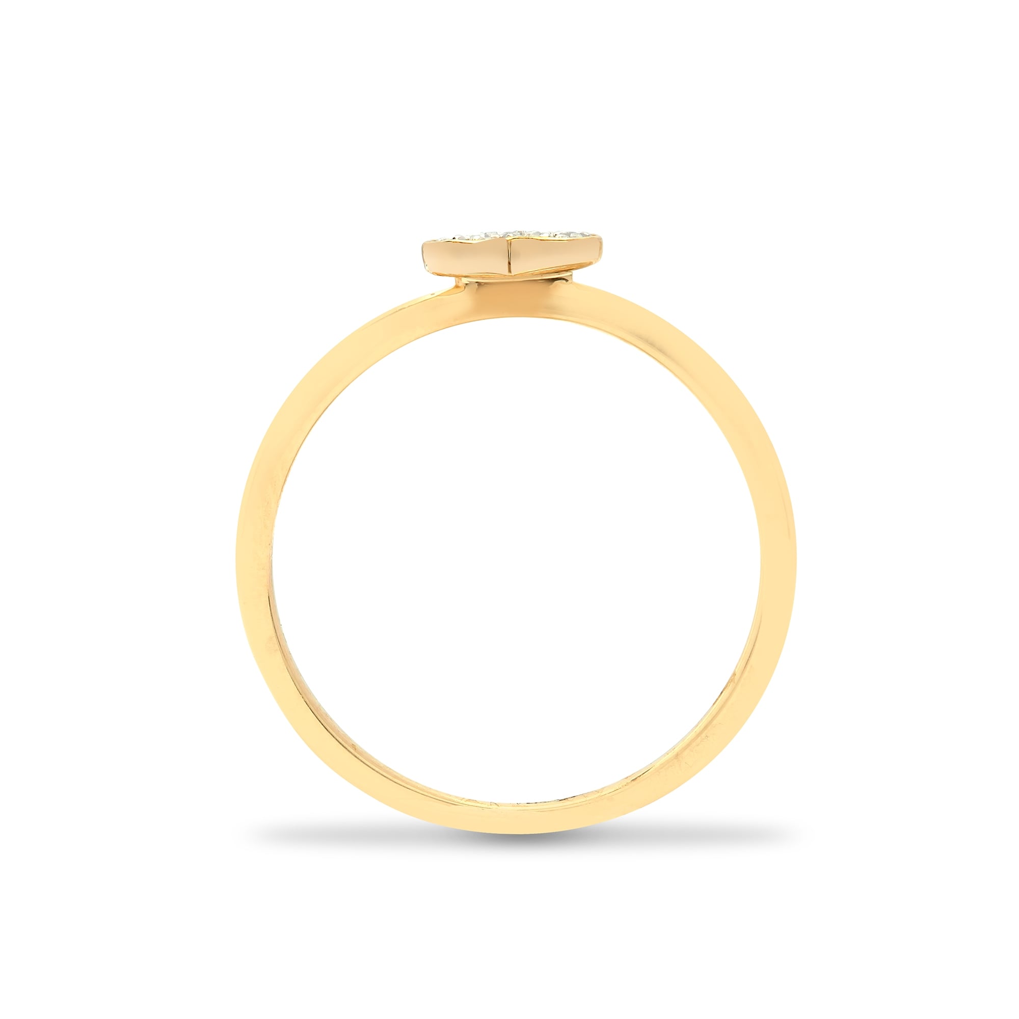 9ct Yellow 7pts Diamond Heart Ring