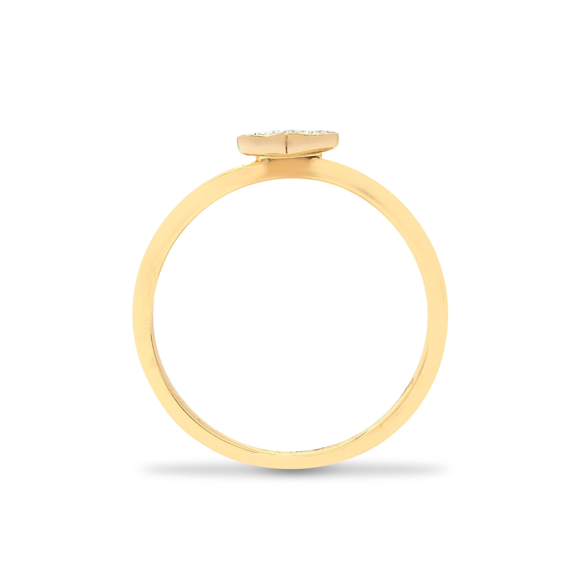 9ct Yellow 7pts Diamond Heart Ring
