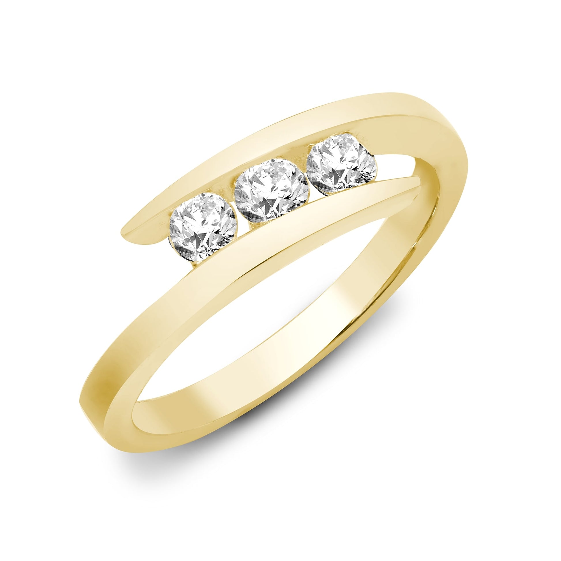 9ct Yellow 50pts Diamond Ring