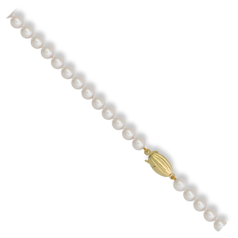 Ladies 9ct Yellow Gold Clasp Seawater Cultured Akoya Pearl Elegant Necklace 6.5mm