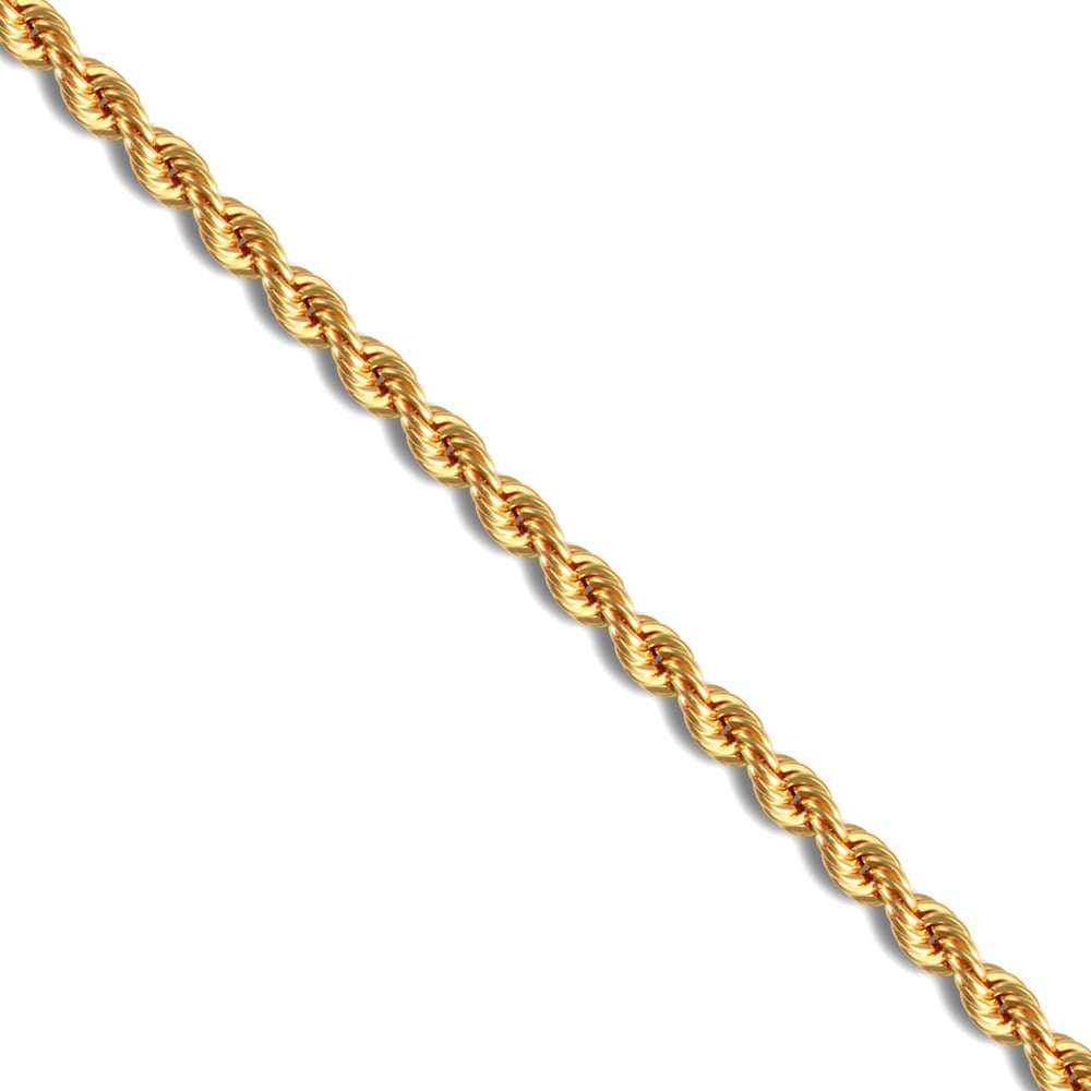 Ladies 9ct Yellow Gold Diamond Cut Rope 4.3mm Gauge Bracelet