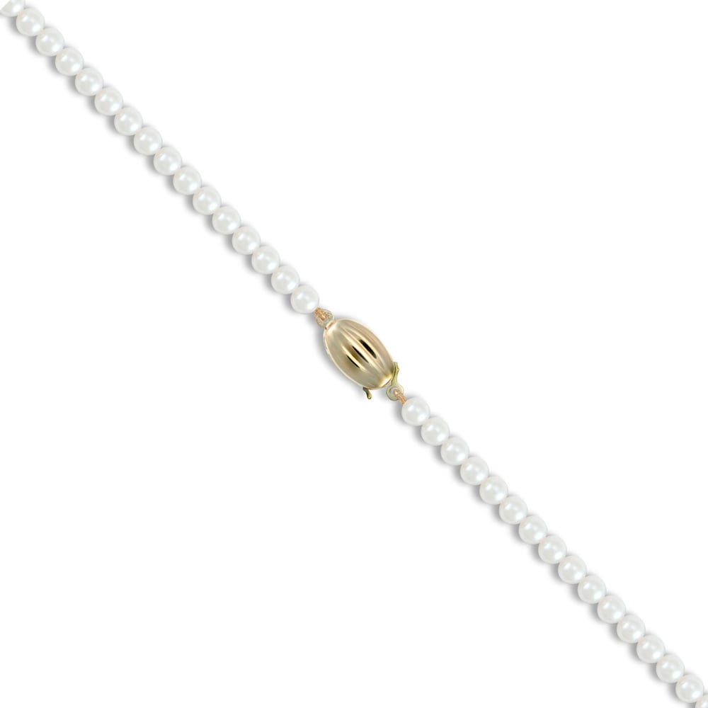 Ladies 9ct Yellow Gold Clasp Seawater Cultured Akoya Pearl Elegant Necklace 4.5-5mm