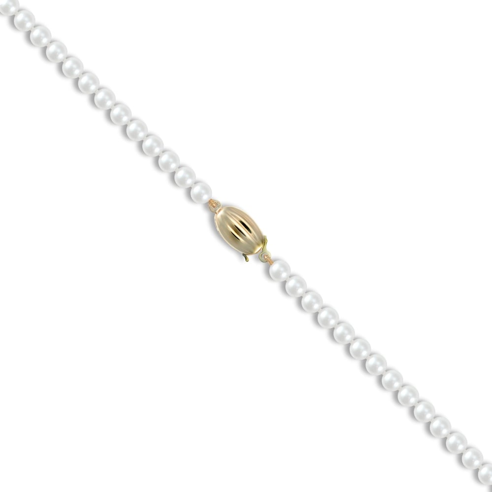 Ladies 9ct Yellow Gold Clasp Seawater Cultured Akoya Pearl Elegant Necklace 5-5.5mm