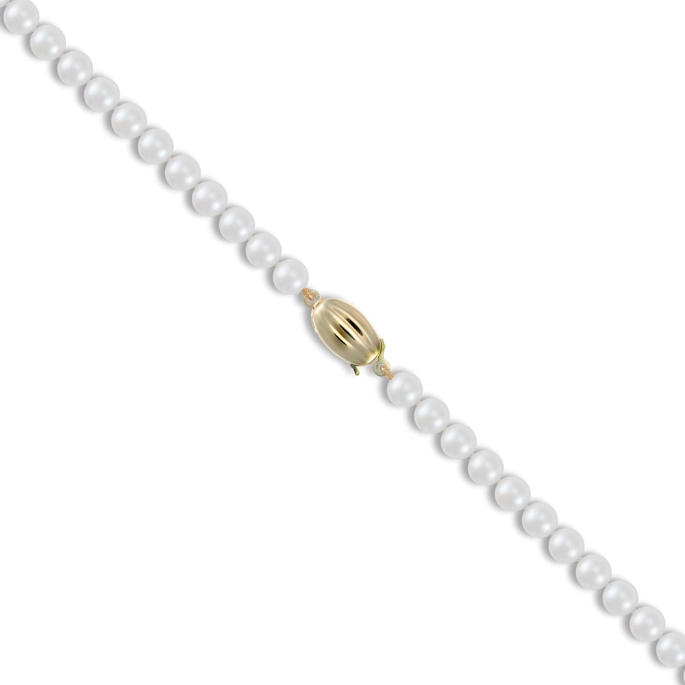 Ladies 9ct Yellow Gold Clasp Seawater Cultured Akoya Pearl Elegant Necklace 6-6.5mm